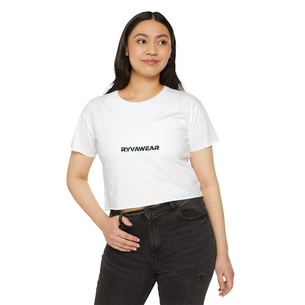 Crop Top - Minimal 'RYVAWEAR' Festival Logo Crop Top for Women