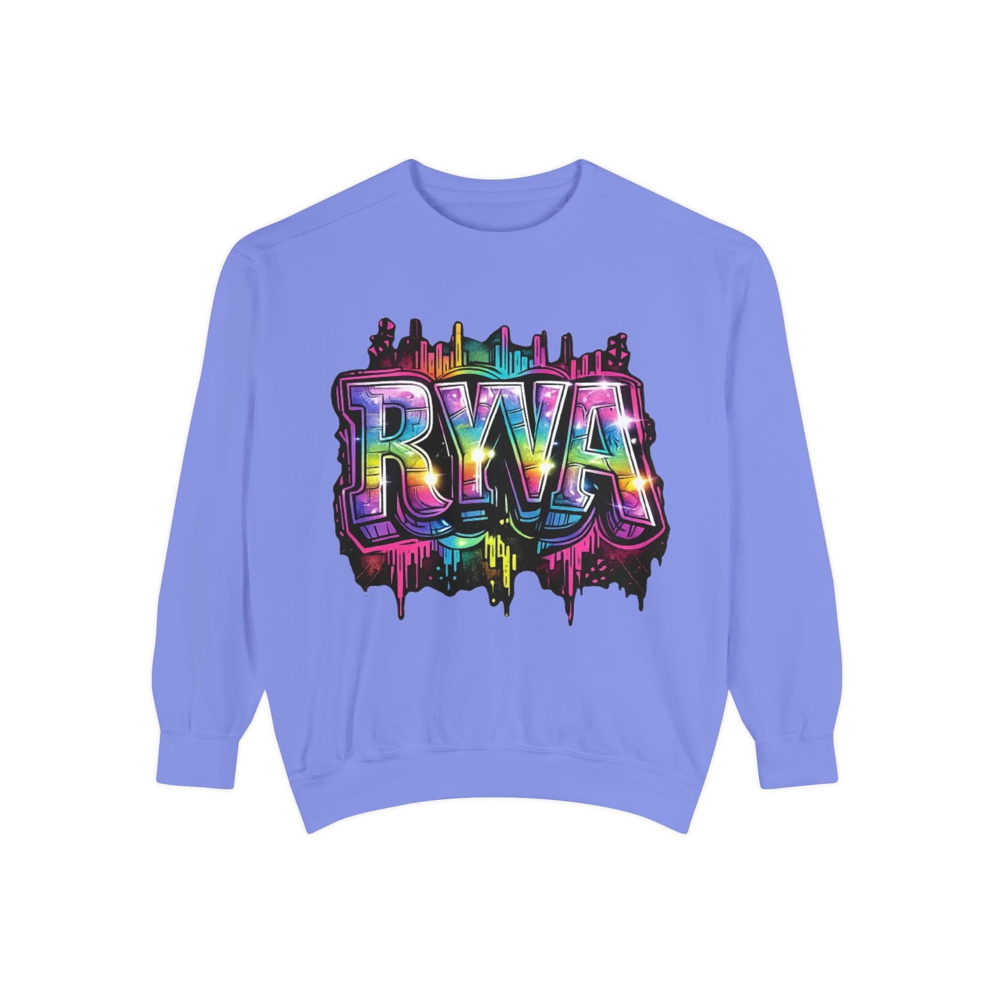 RVA Rainbow Graffiti Sweatshirt — Vibrant Richmond City Pullover