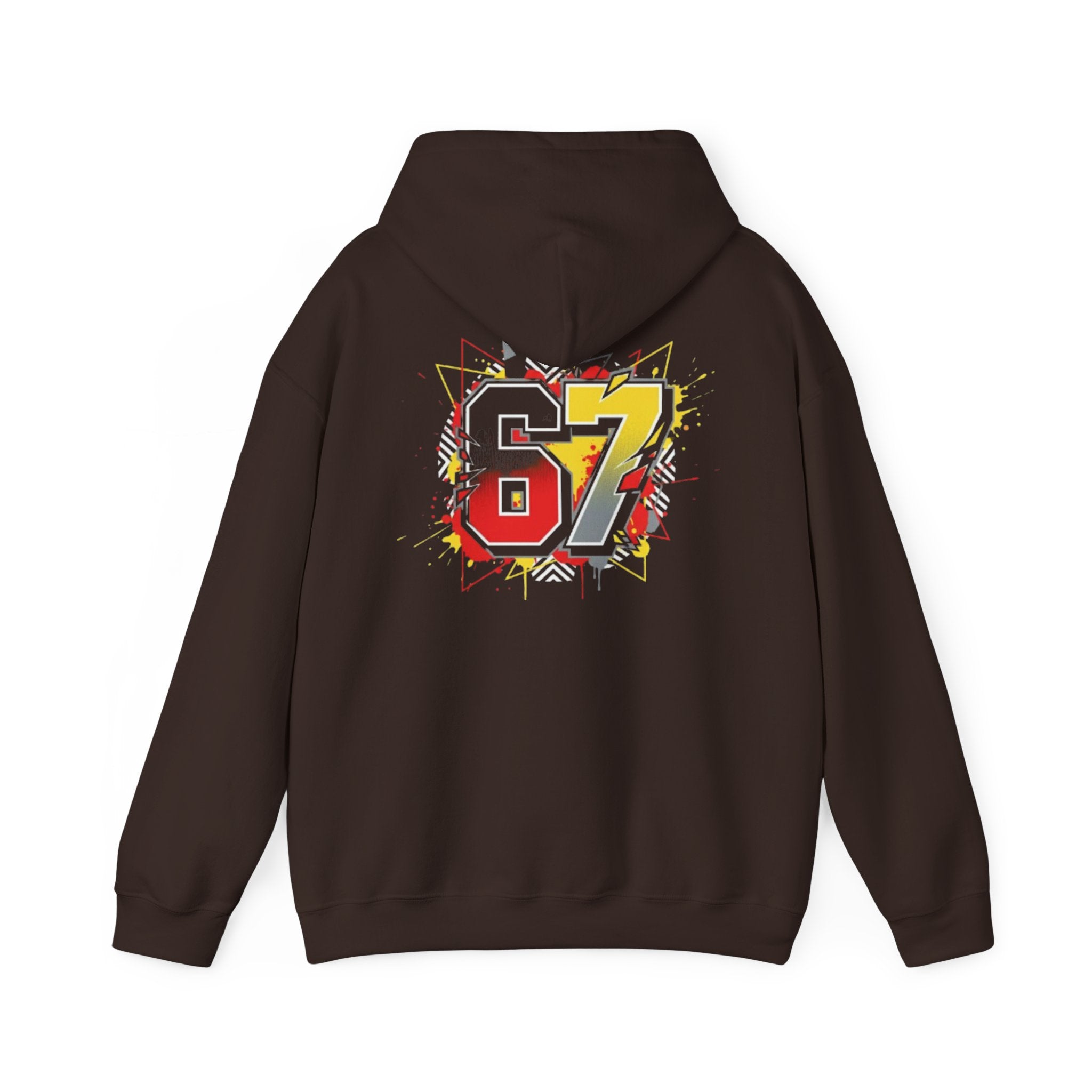 67 Sports Number Graphic Hoodie — Retro Streetwear Pullover