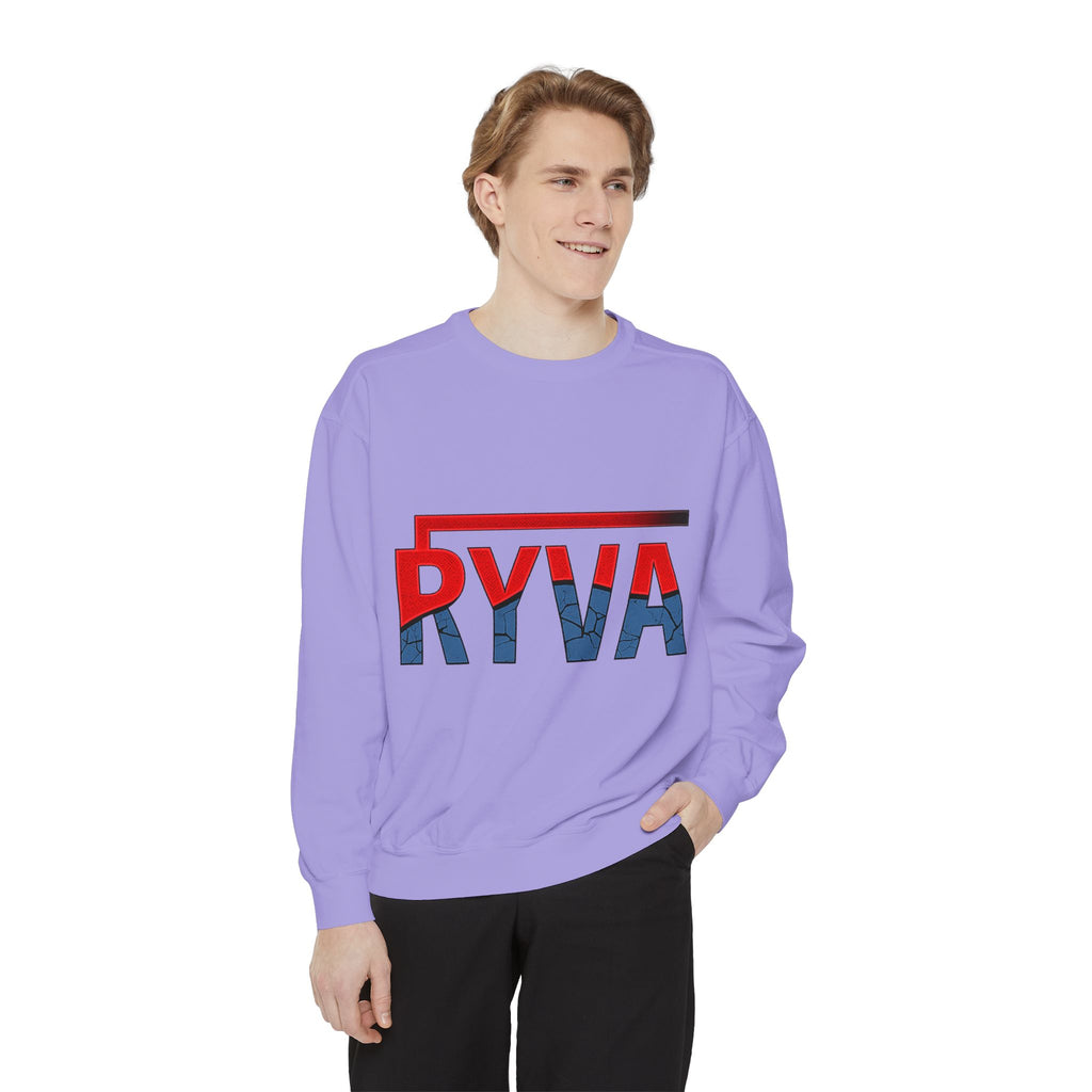 RYVA Logo Sweatshirt — Vintage Red & Blue Graphic Crewneck