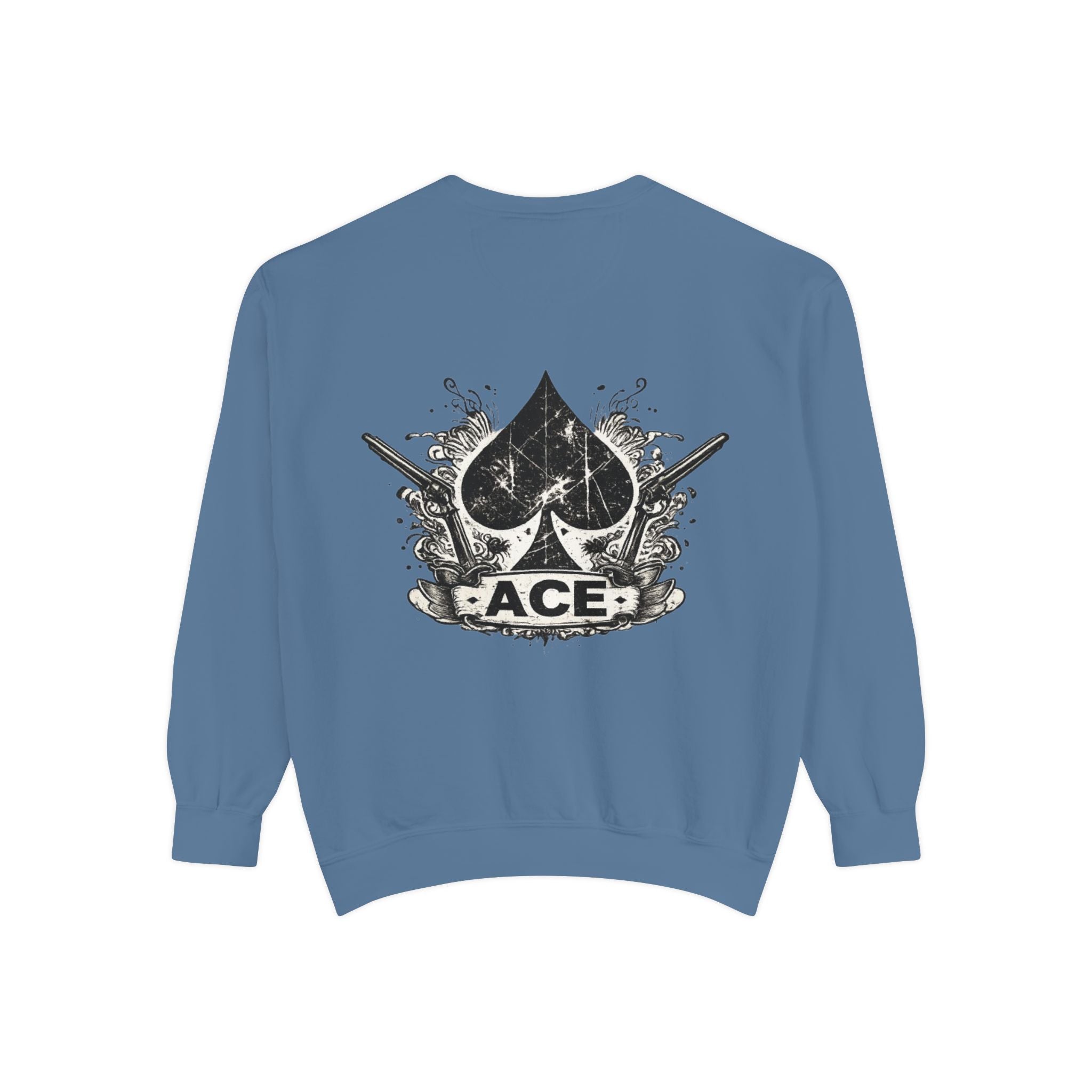 Ace Spade Sweatshirt — Distressed Playing Card Logo Crewneck