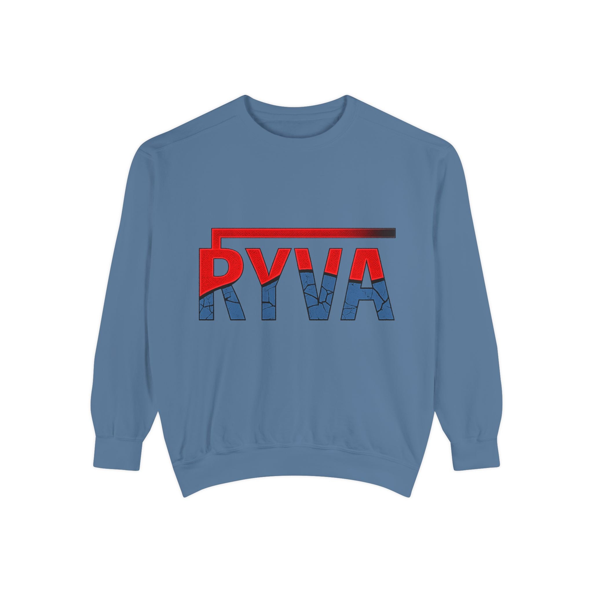 RYVA Logo Sweatshirt — Vintage Red & Blue Graphic Crewneck