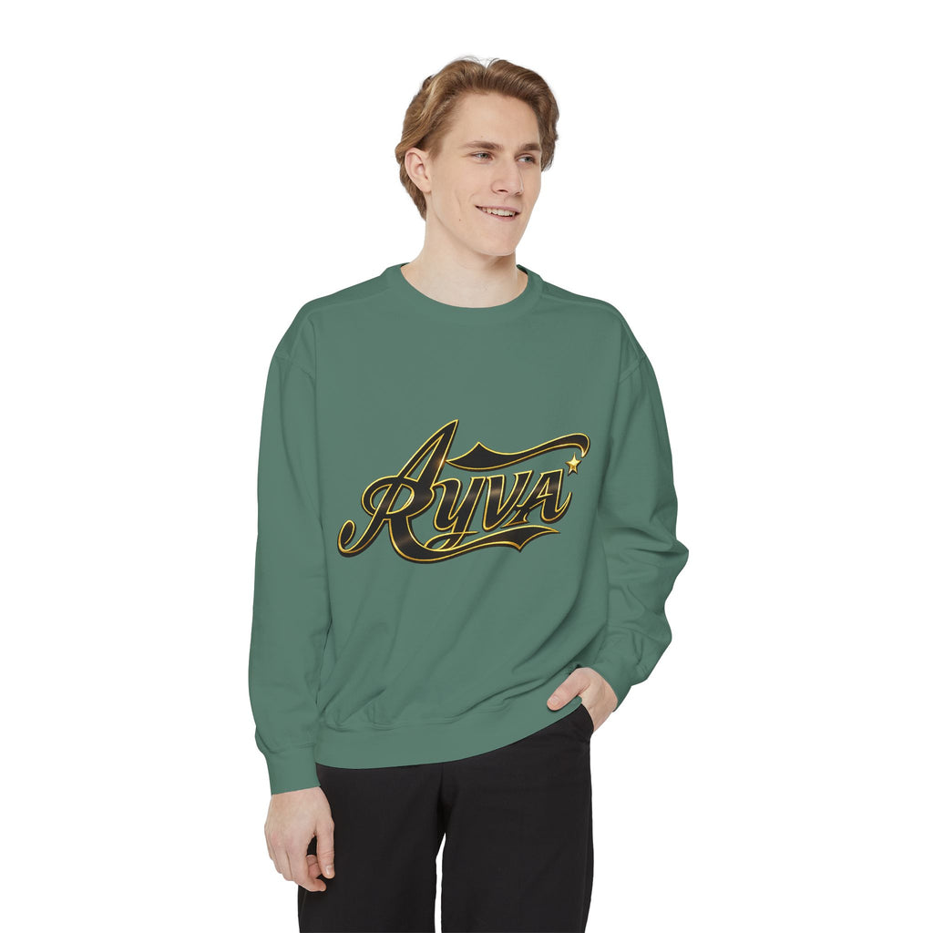 Riva Script Logo Sweatshirt — Vintage Gold Graphic Crewneck