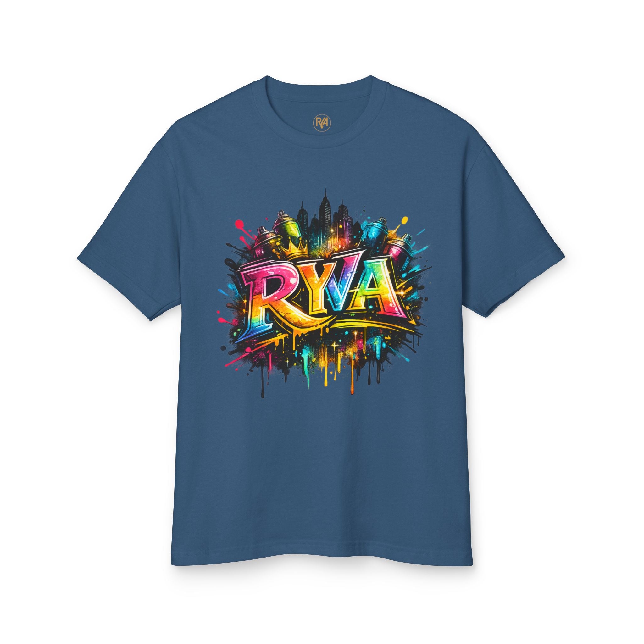 RYA Graffiti Skyline Tee — Colorful Urban Street Art T-Shirt