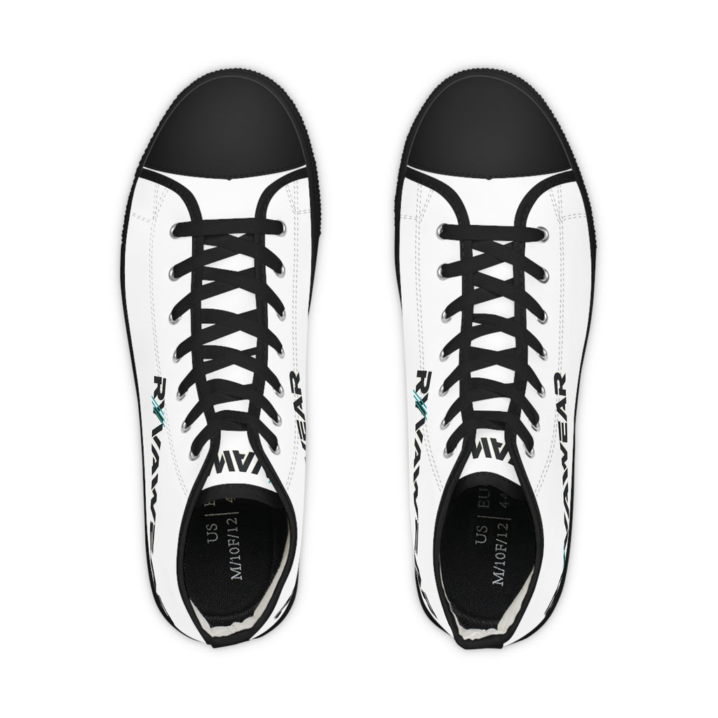 High Top Sneakers — Minimal White Canvas with 'RYWAWEAR' Side Logo