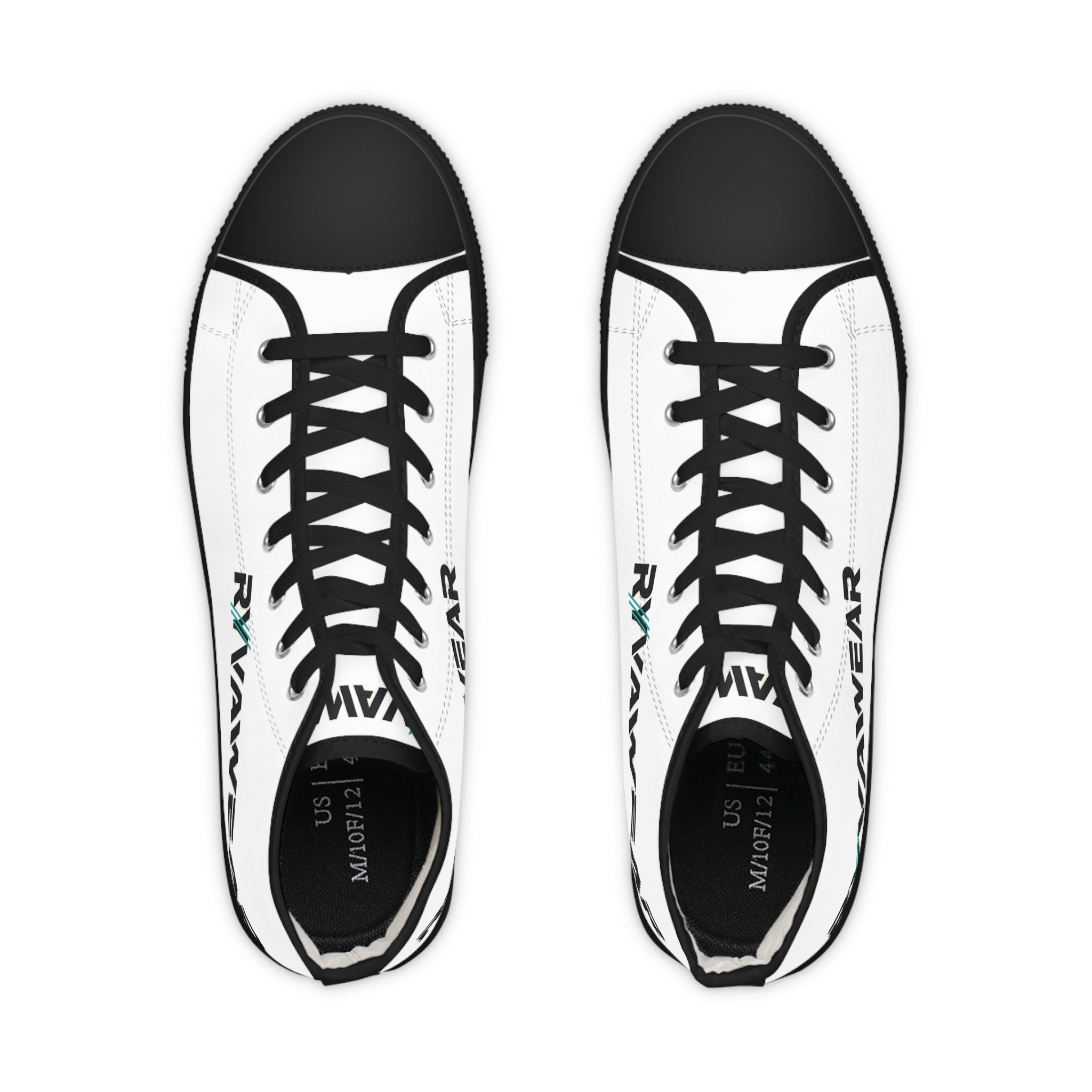 High Top Sneakers — Minimal White Canvas with 'RYWAWEAR' Side Logo