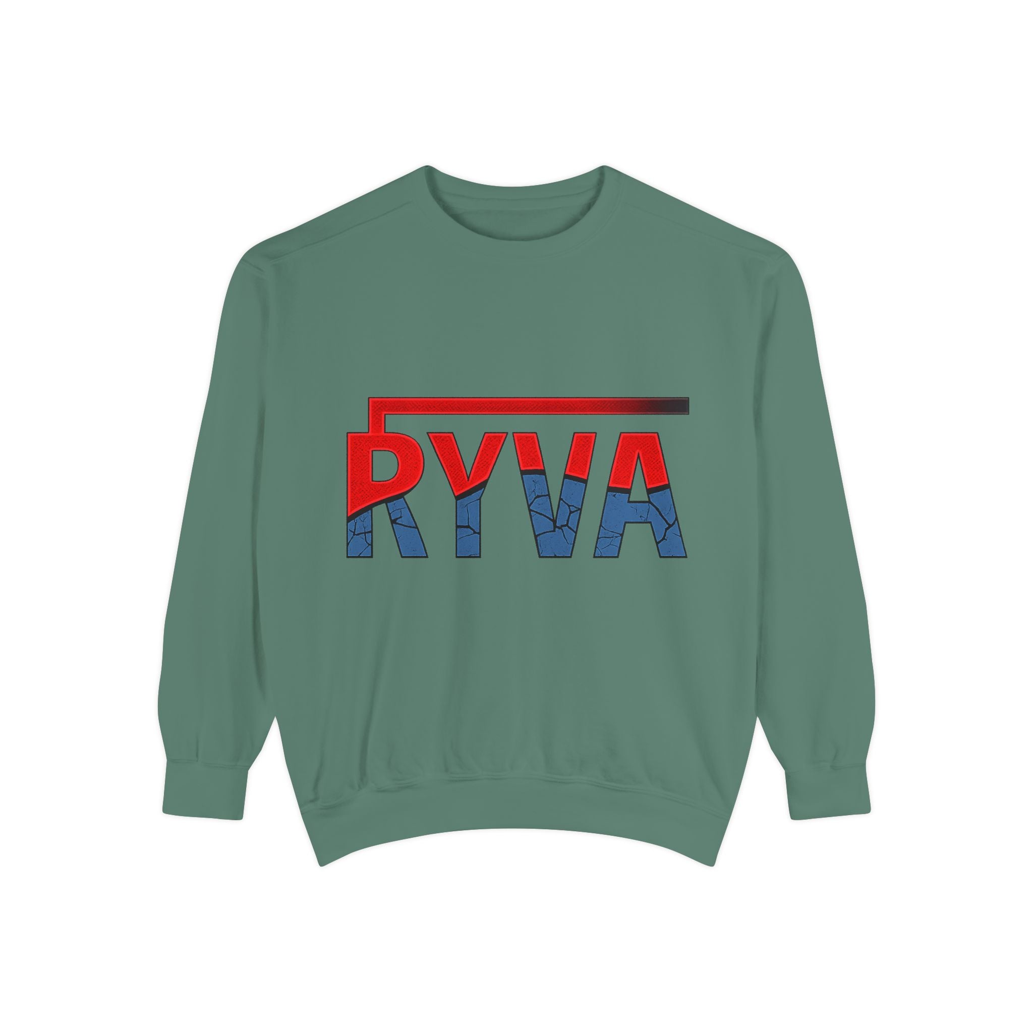 RYVA Logo Sweatshirt — Vintage Red & Blue Graphic Crewneck