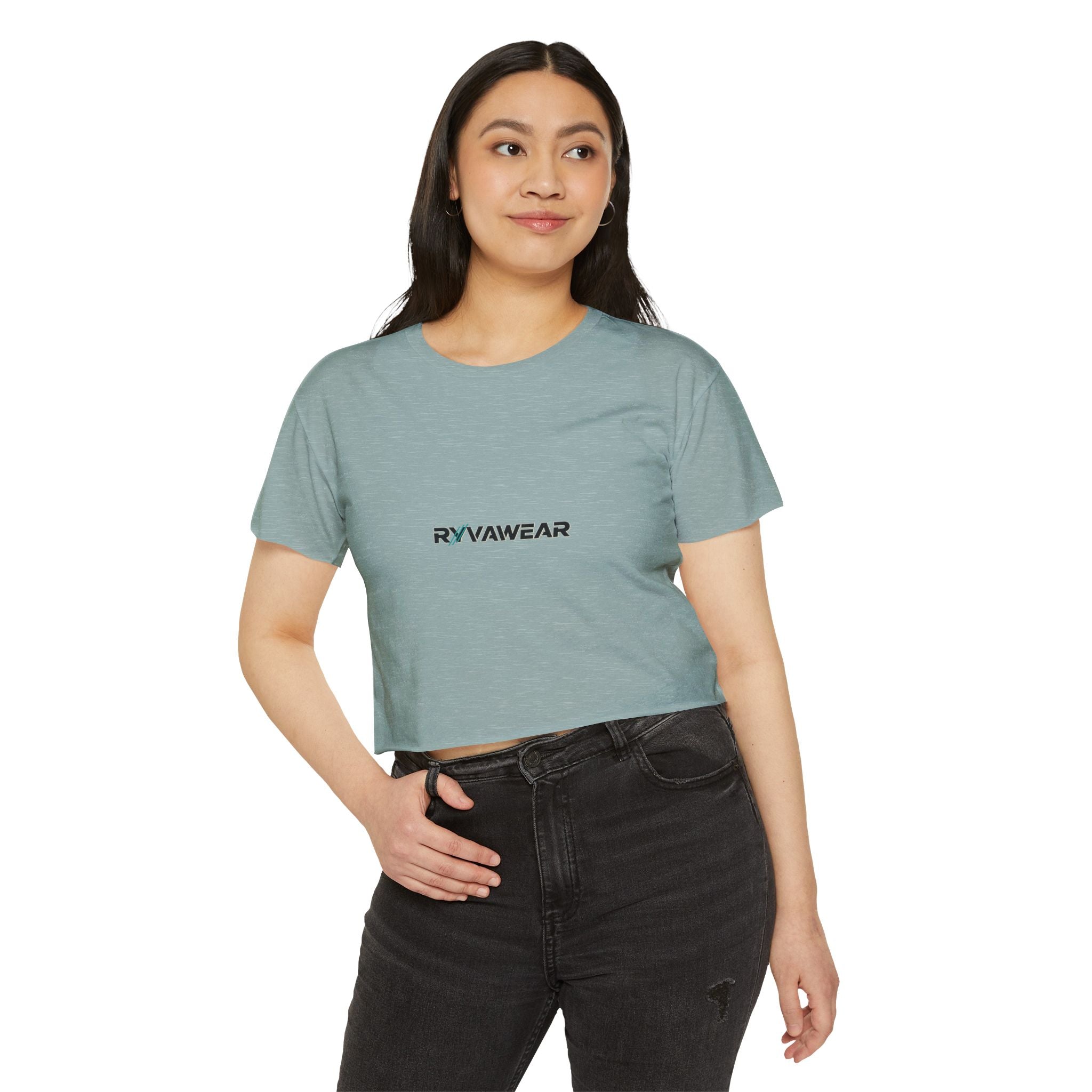 Crop Top - Minimal 'RYVAWEAR' Festival Logo Crop Top for Women