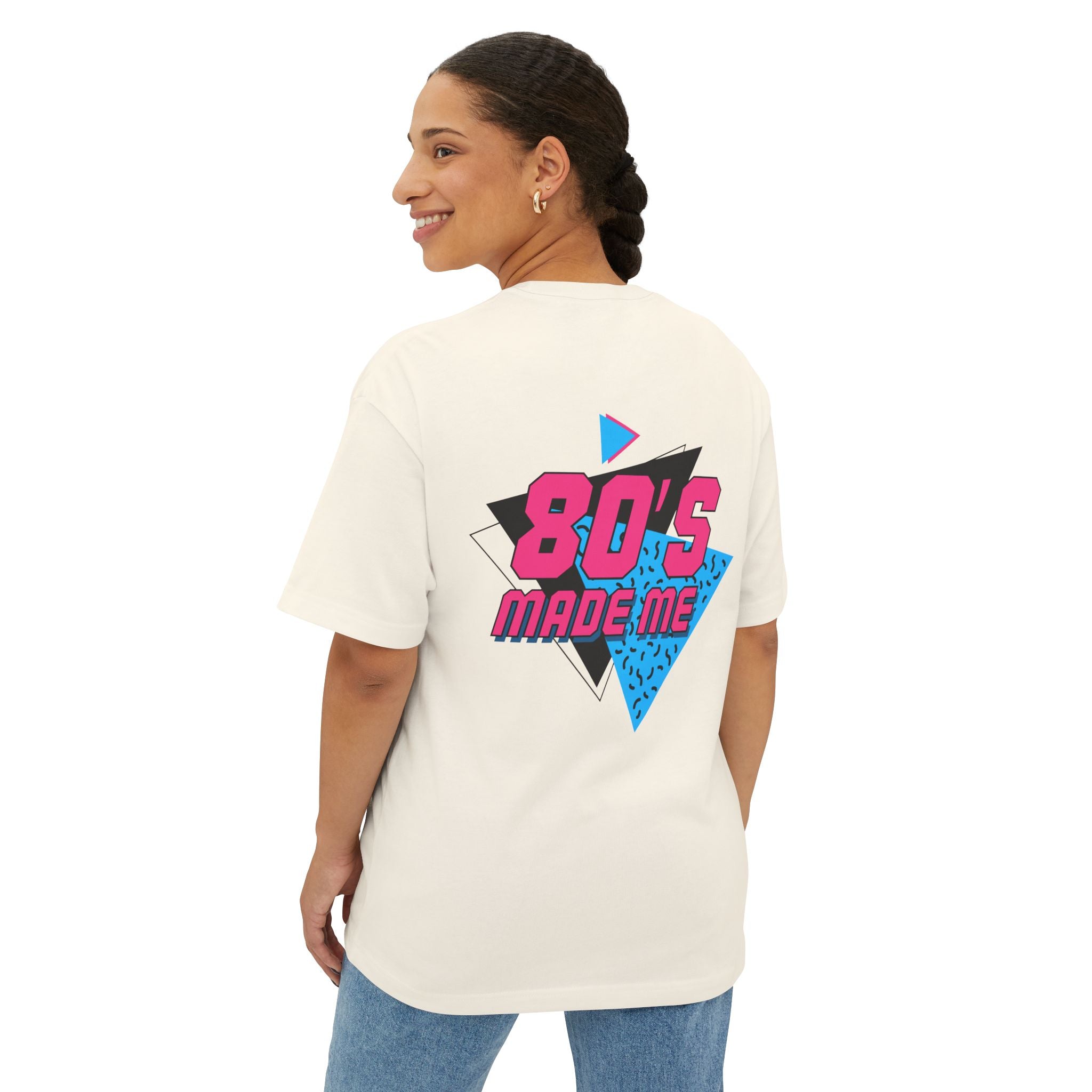 80's Made Me Oversized Boxy Tee — Retro 1980s Graphic T-Shirt