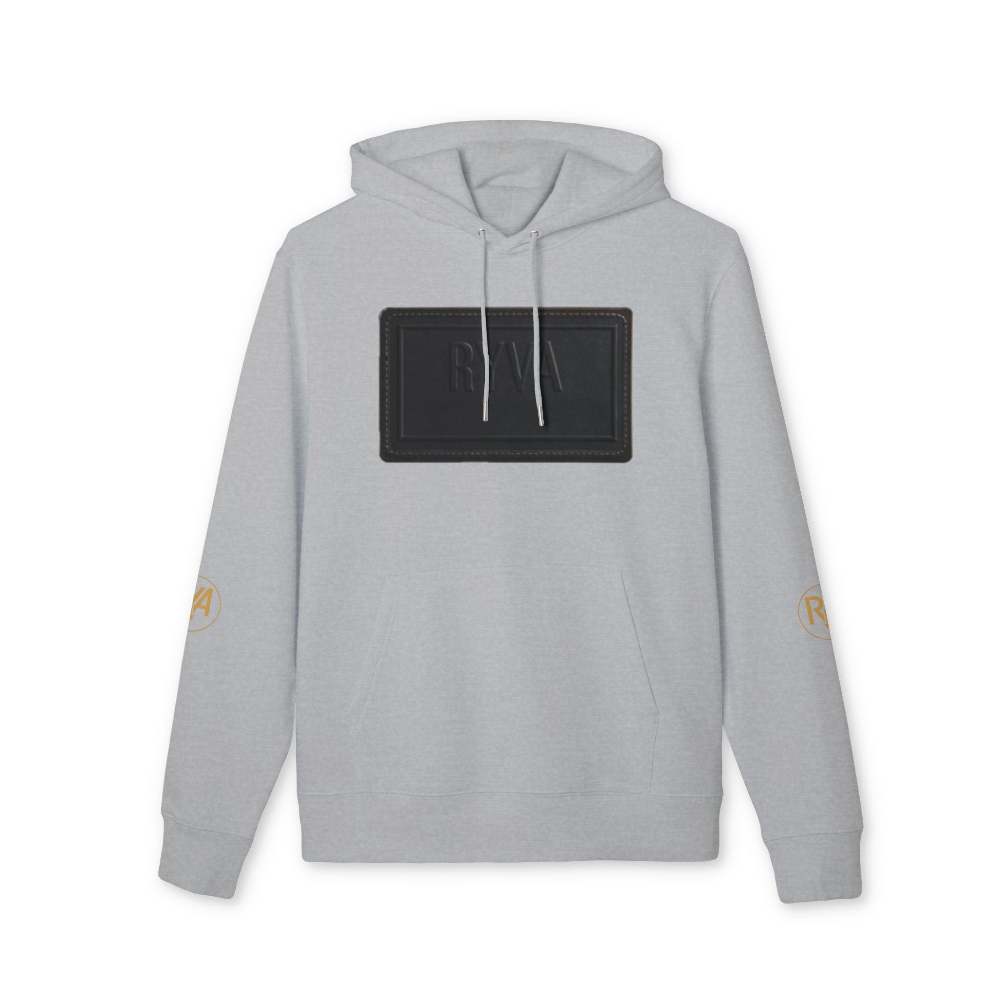 Embossed Patch Hoodie — Minimal Black Logo Pullover