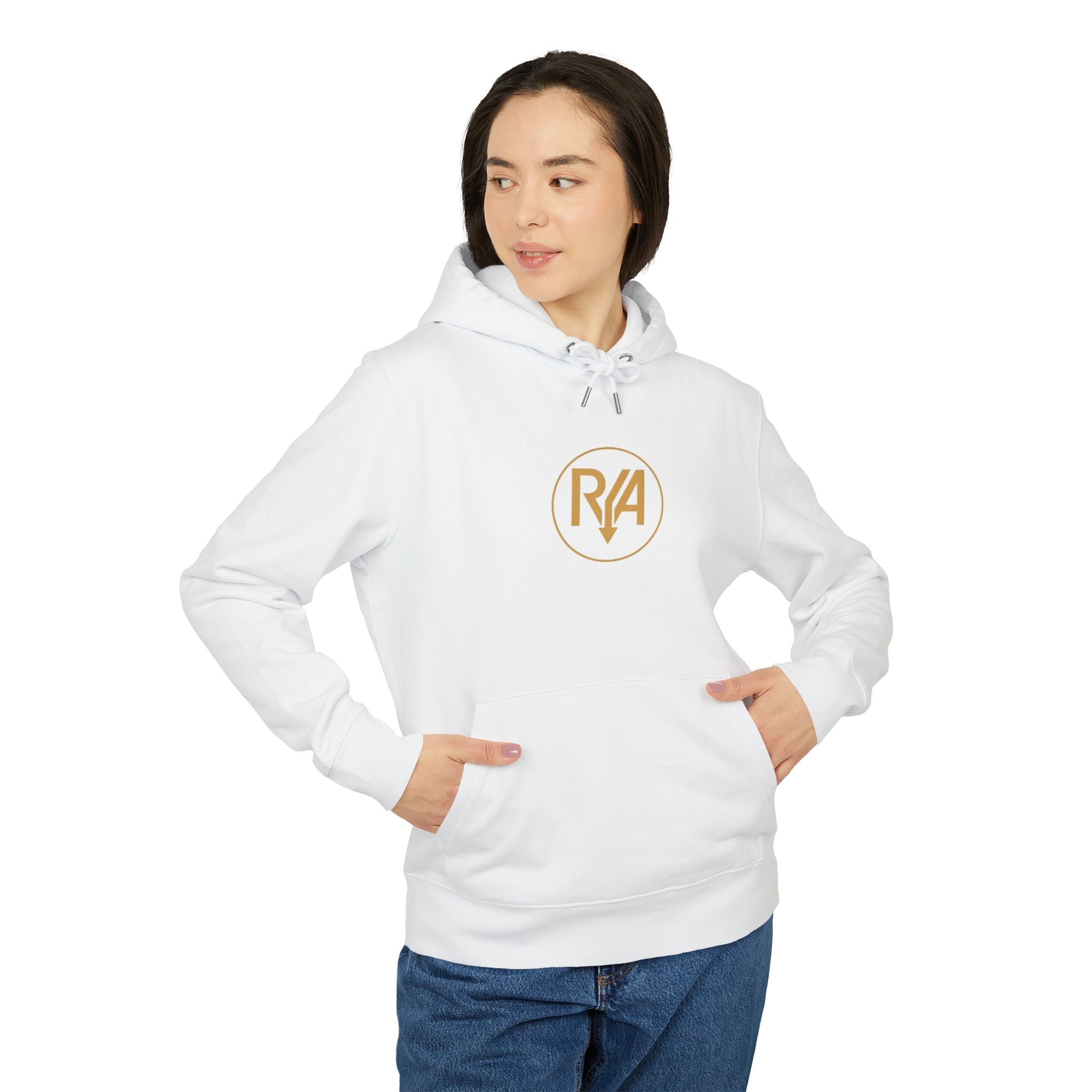 Minimal Gold Logo Hoodie — R4 Circle Emblem
