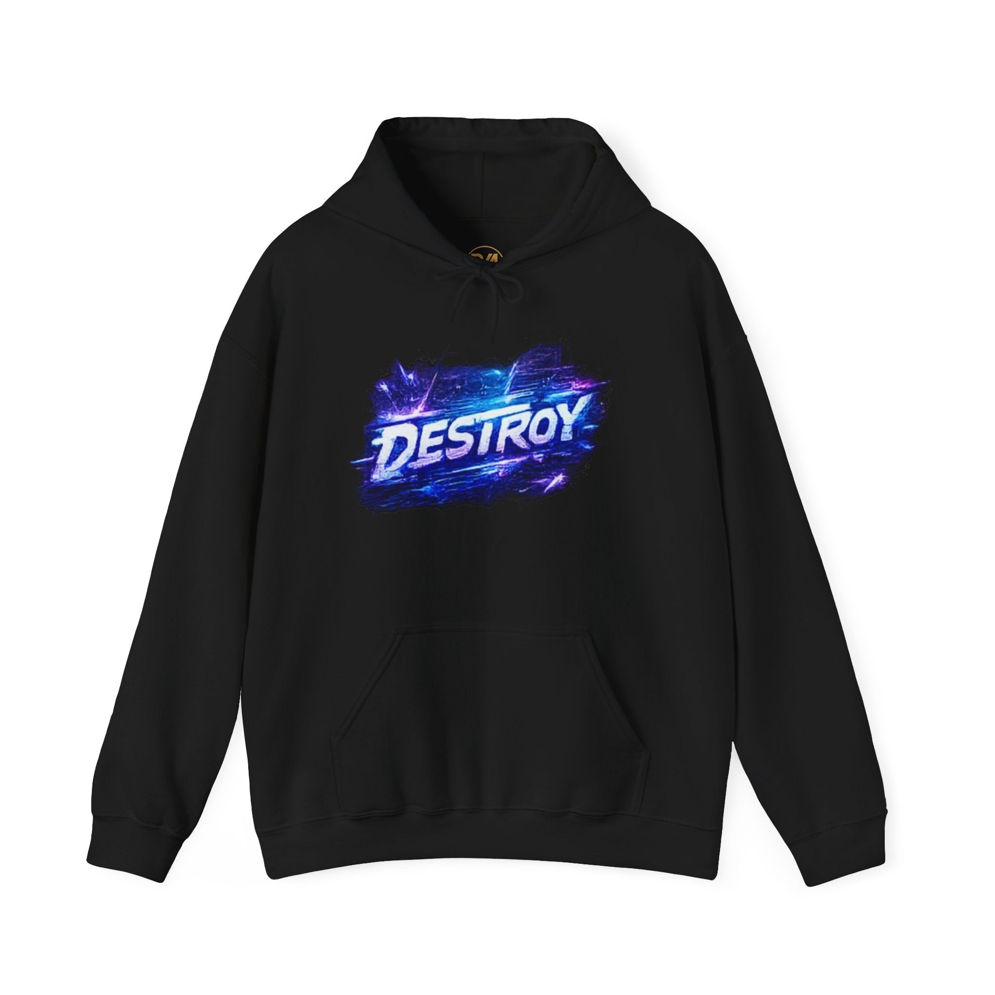 Destroy Graphic Hoodie - Retro Cosmic Brushstroke Pullover
