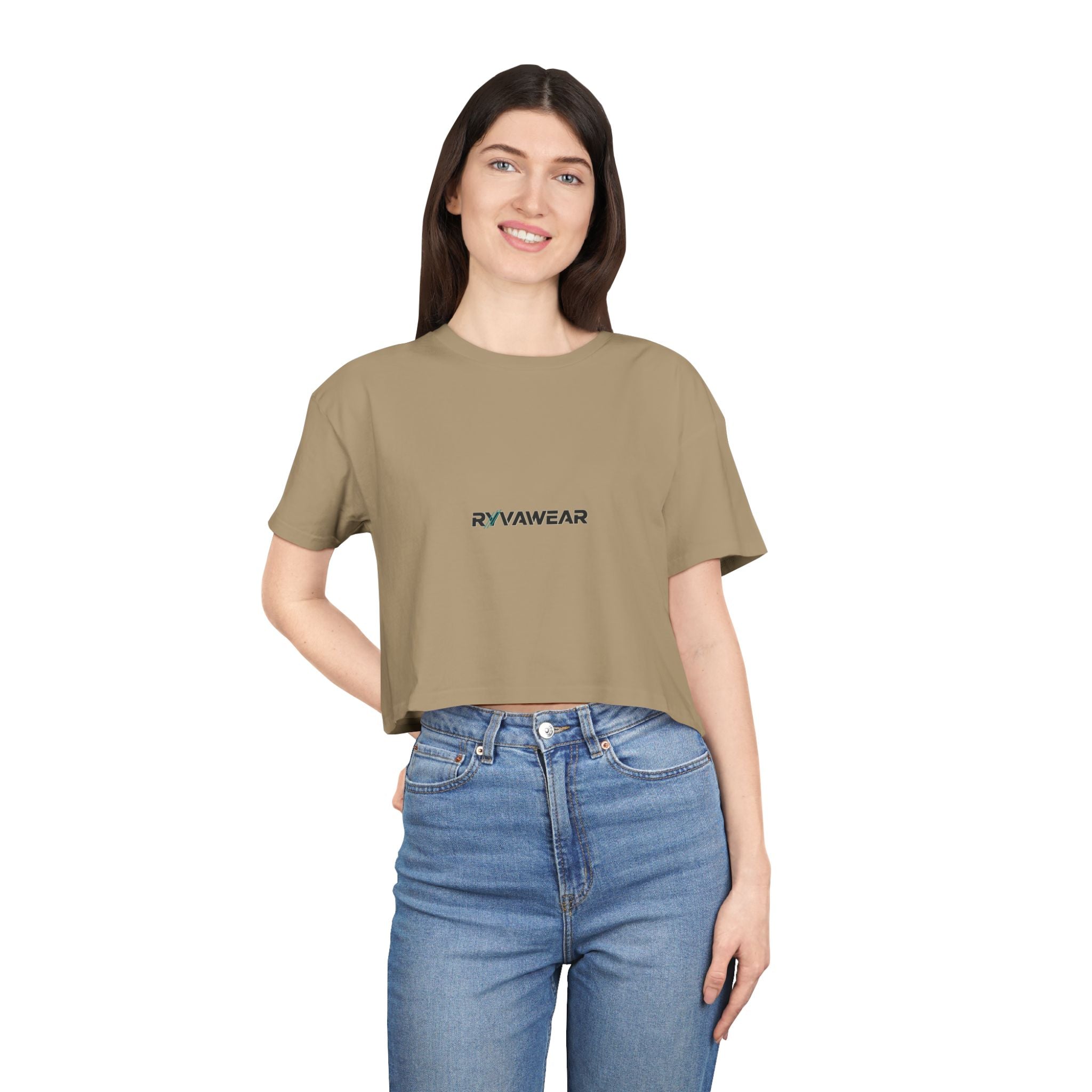 Women's Crop Tee – Minimal 'RYYAWEAR' Logo Crop Top