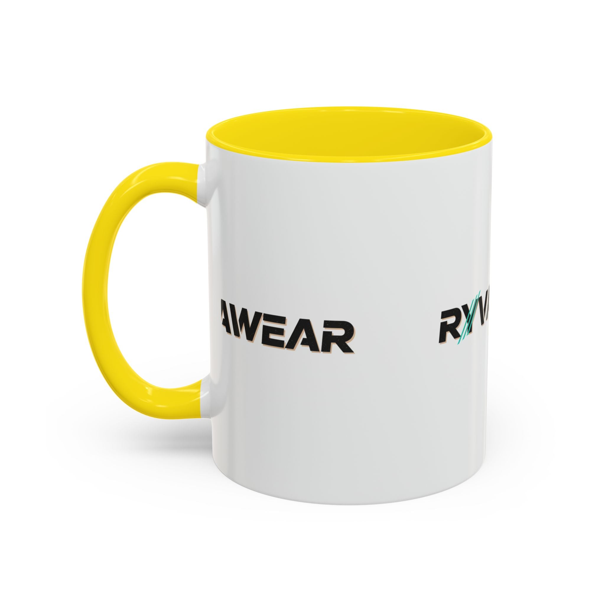 RyvaWear Logo Accent Coffee Mug — Black-Trim Ceramic Coffee Cup (11/15oz)