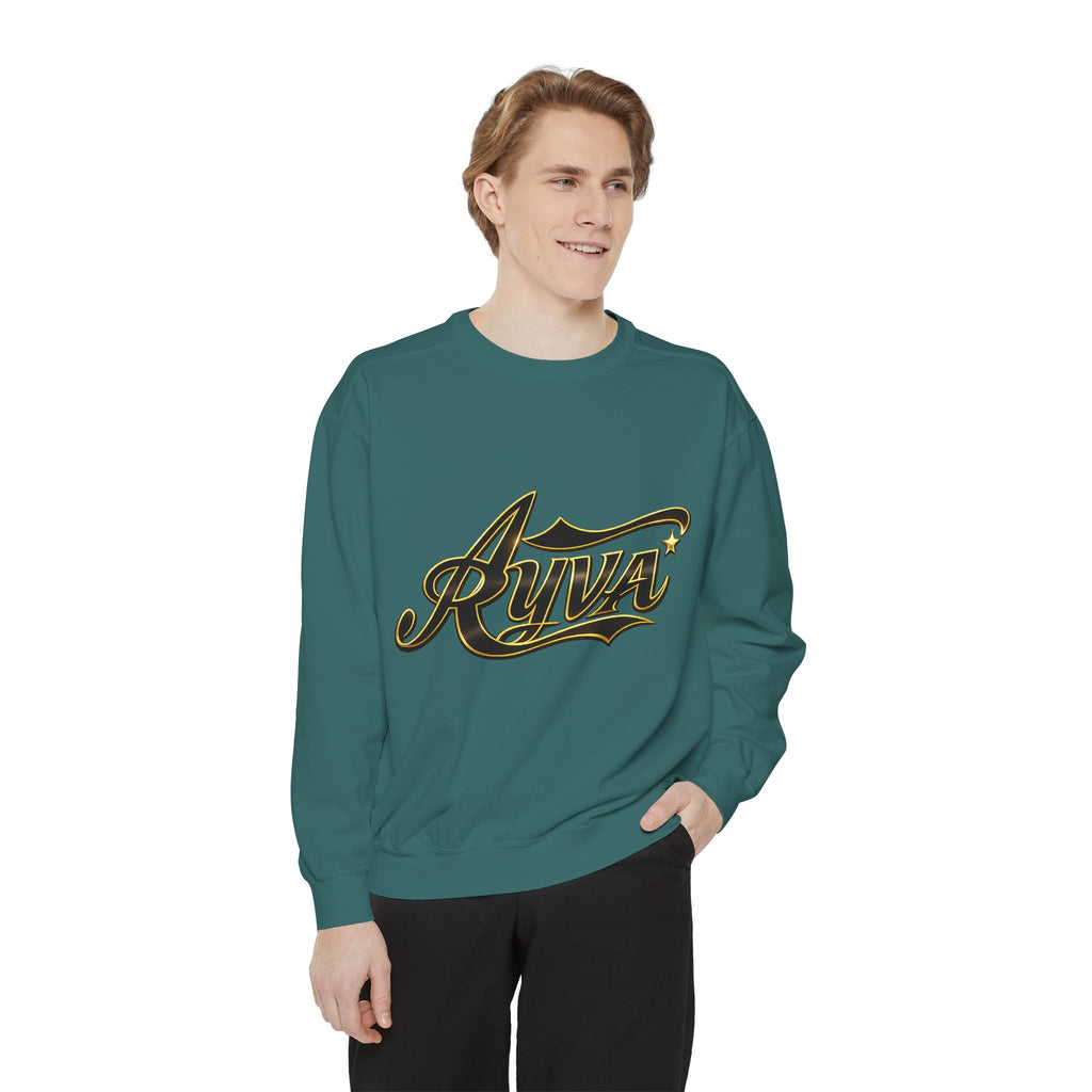 Riva Script Logo Sweatshirt — Vintage Gold Graphic Crewneck