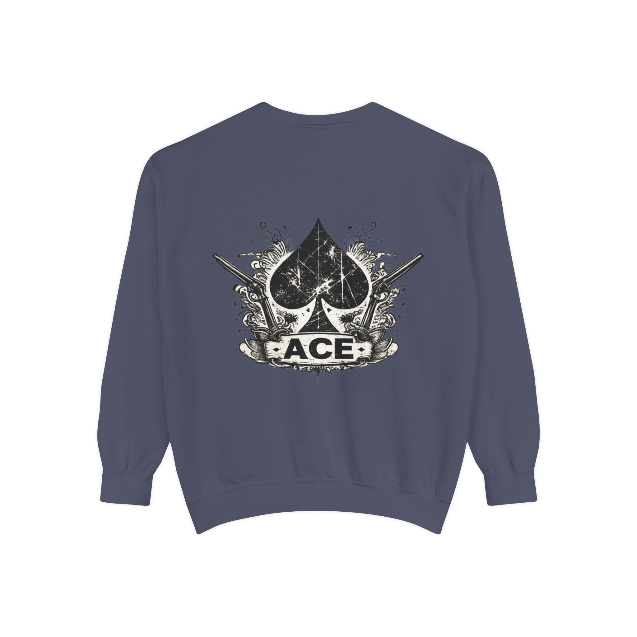 Ace Spade Sweatshirt — Vintage Distressed Card Graphic Crewneck