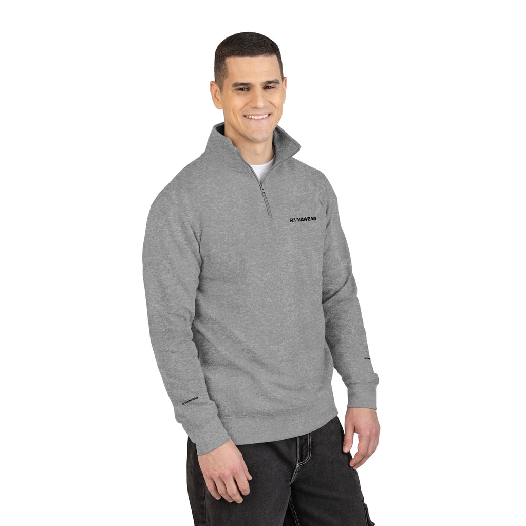 Embroidered Fleece Pullover – Minimal Logo Quarter-Zip Sweatshirt