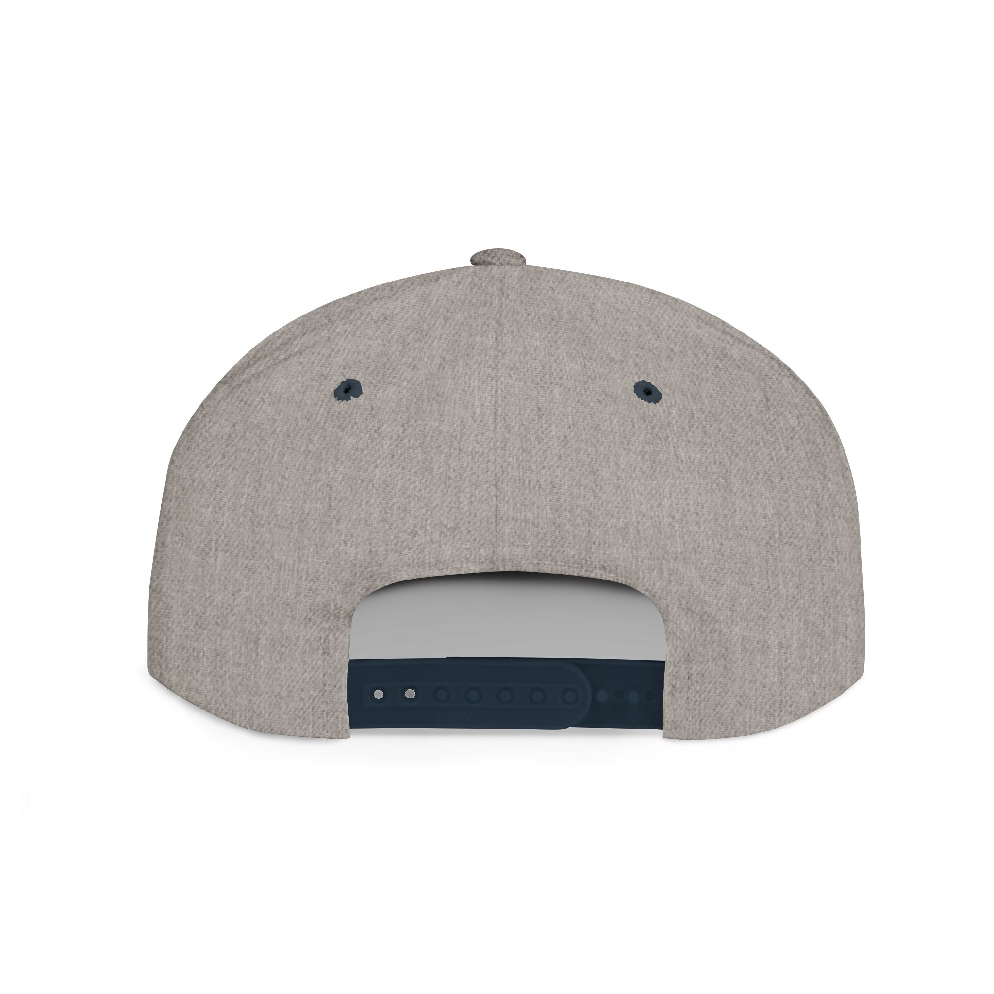 White Flat Bill Snapback Hat with Minimal Text Patch - 'RYVANTAR'