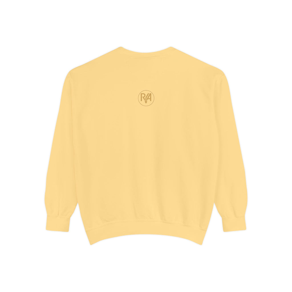 Riva Script Logo Sweatshirt — Vintage Gold Graphic Crewneck