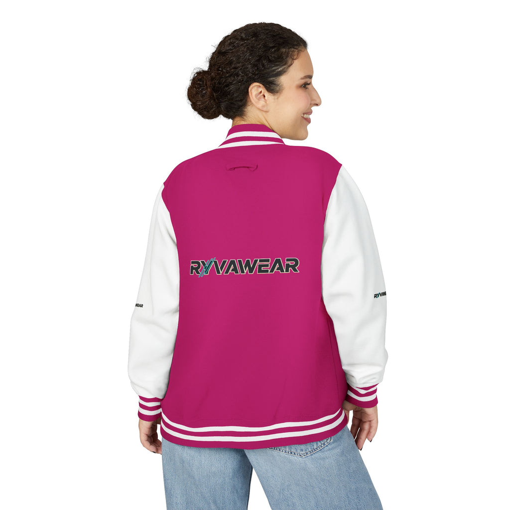 Letterman Jacket — Red & White 'RYVAWEAR' Varsity Bomber