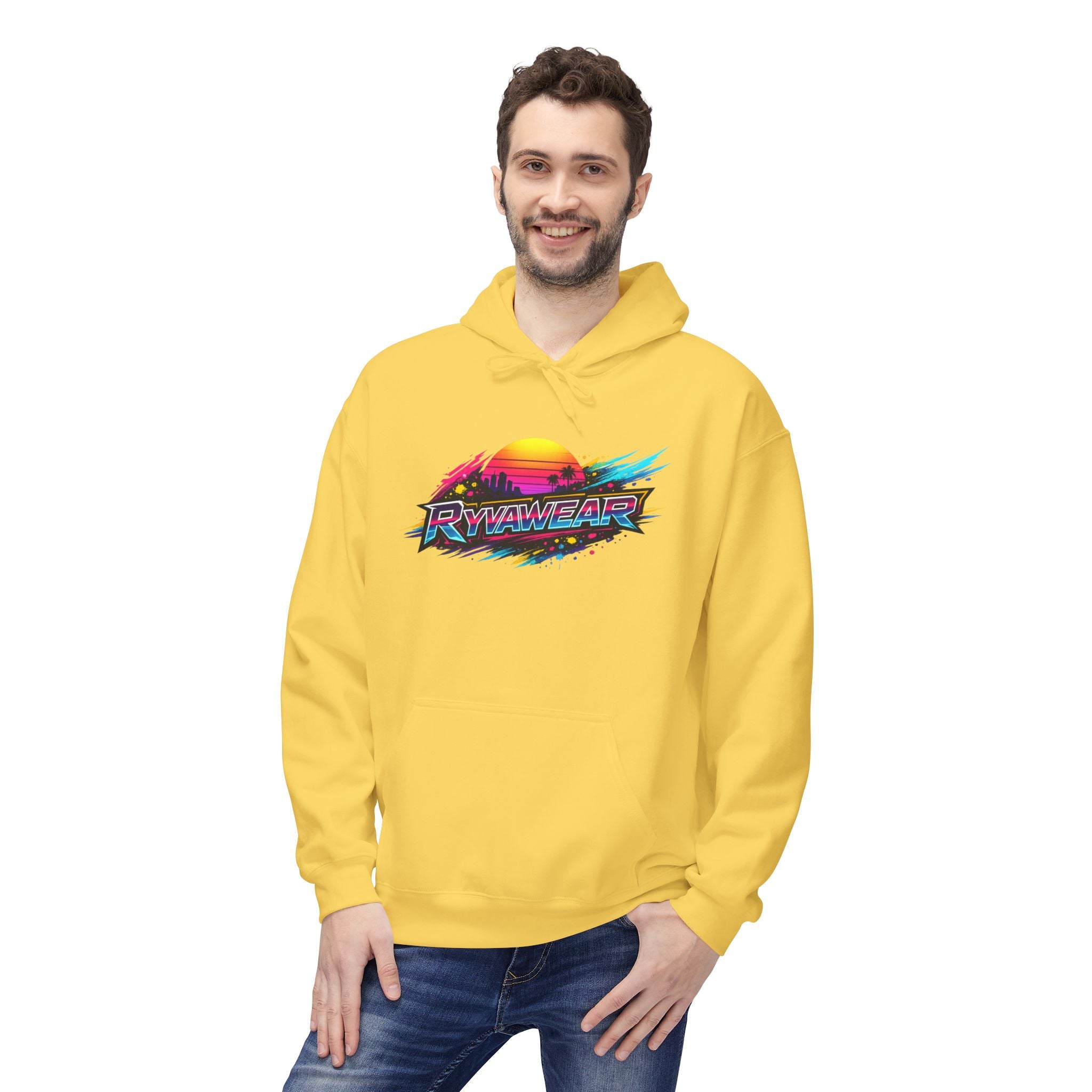 Retro Sunset 'Power Core' Hoodie — 80s Vaporwave Graphic Sweatshirt