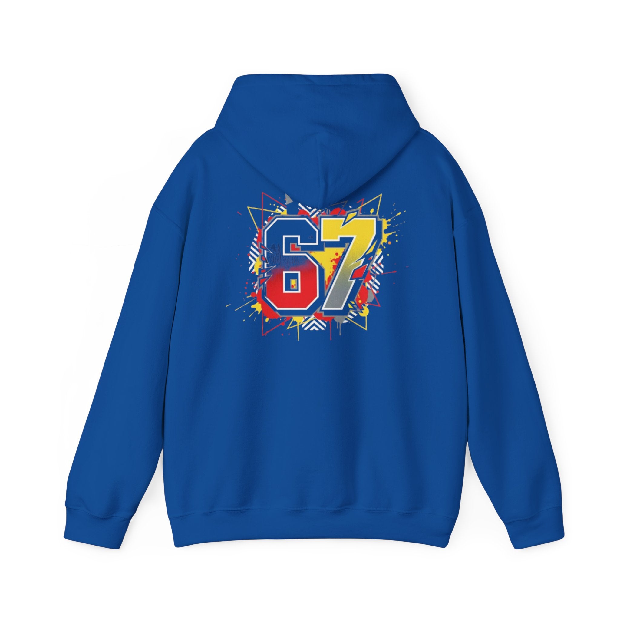 67 Sports Number Graphic Hoodie — Retro Streetwear Pullover