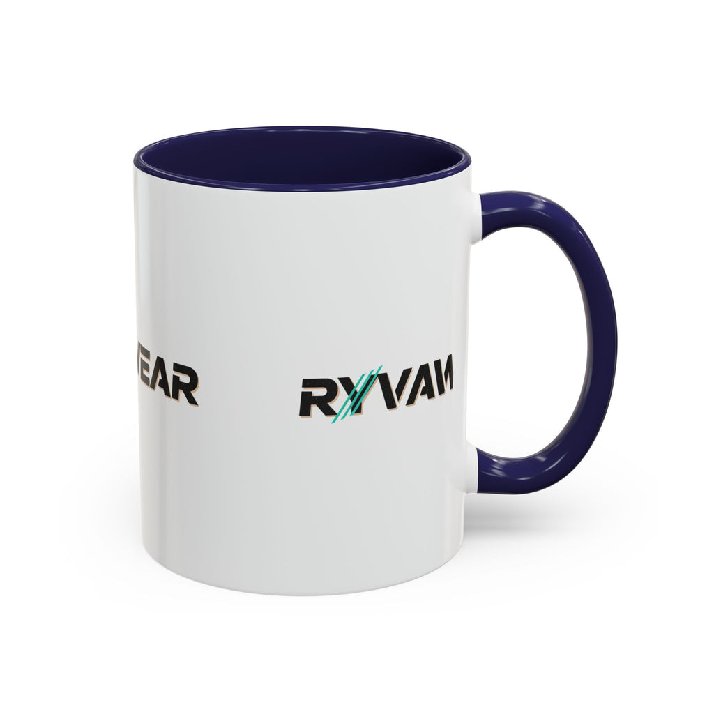 RyvaWear Logo Accent Coffee Mug — Black-Trim Ceramic Coffee Cup (11/15oz)