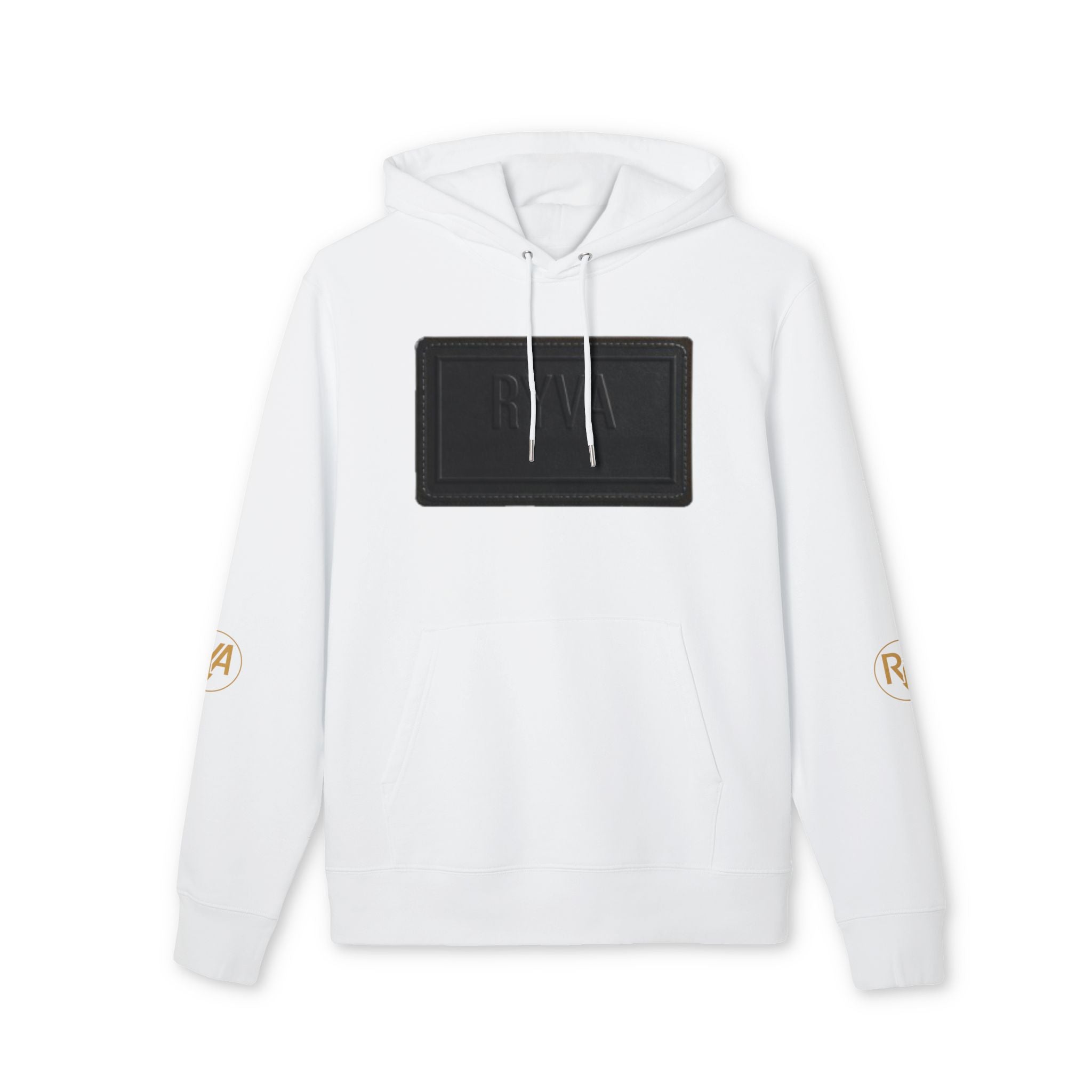 Embossed Patch Hoodie — Minimal Black Logo Pullover