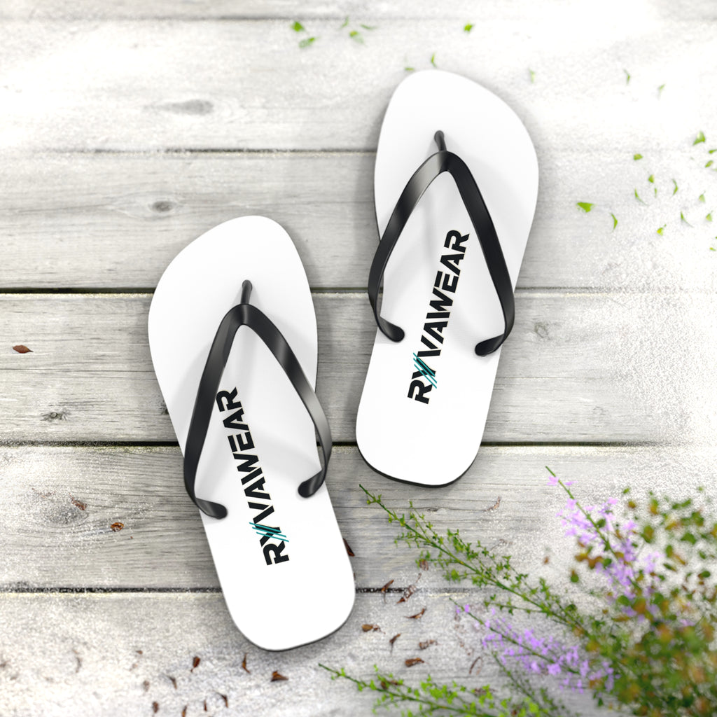 RYVIAWEAR Logo Flip Flops — Casual Beach Sandals with Branded Print