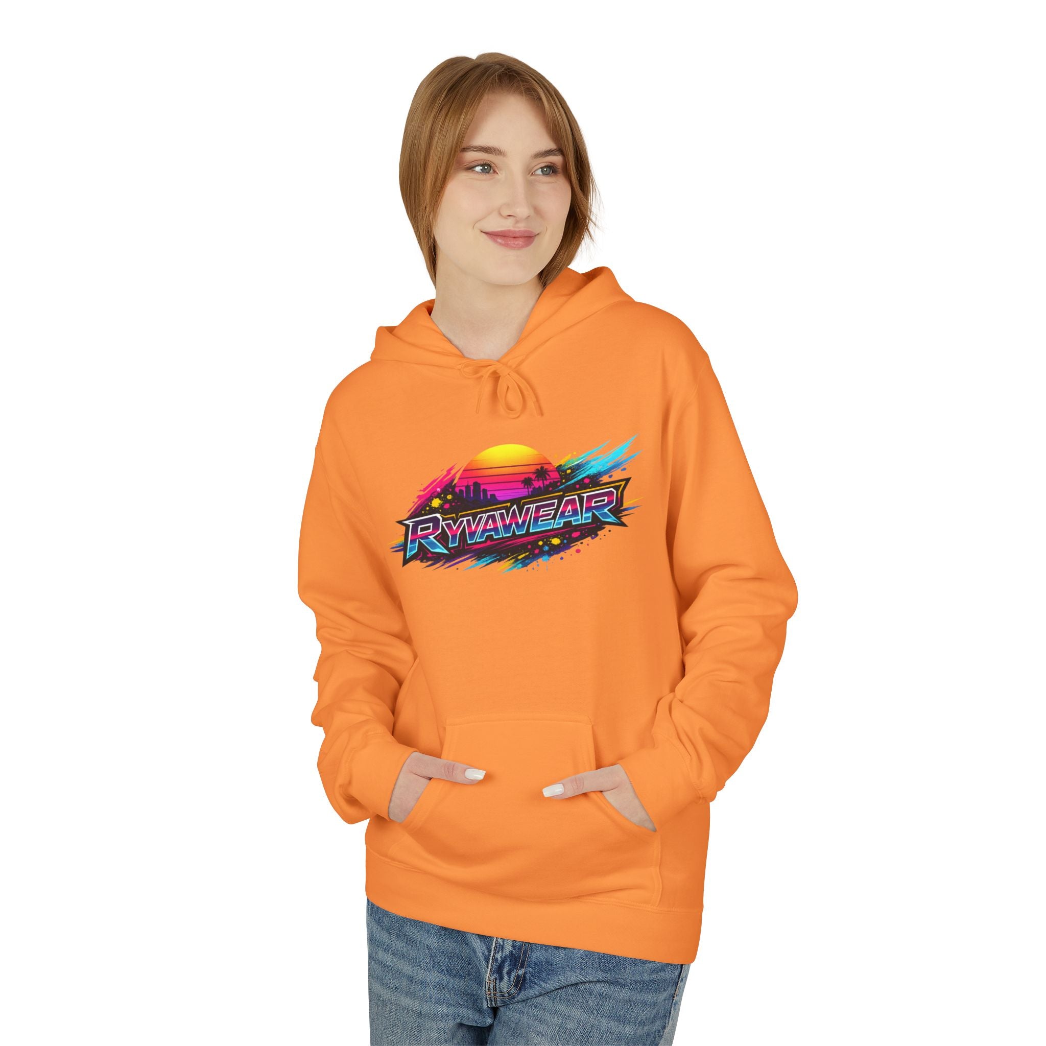 Retro Sunset 'Power Core' Hoodie — 80s Vaporwave Graphic Sweatshirt