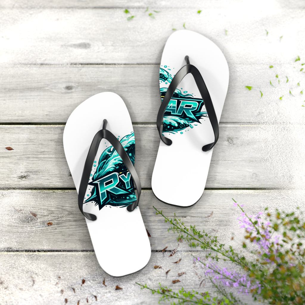 Rider Teal Splash Flip Flops — Graphic Beach Sandals