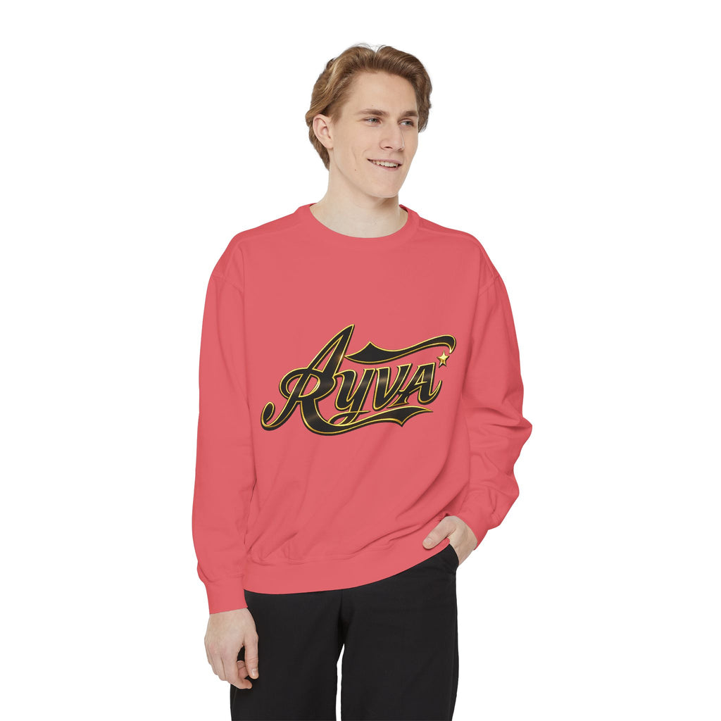 Riva Script Logo Sweatshirt — Vintage Gold Graphic Crewneck