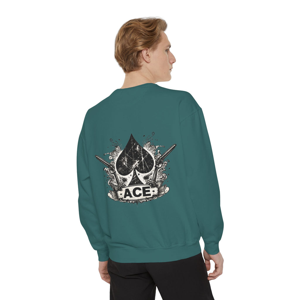 Ace Spade Sweatshirt — Vintage Distressed Card Graphic Crewneck