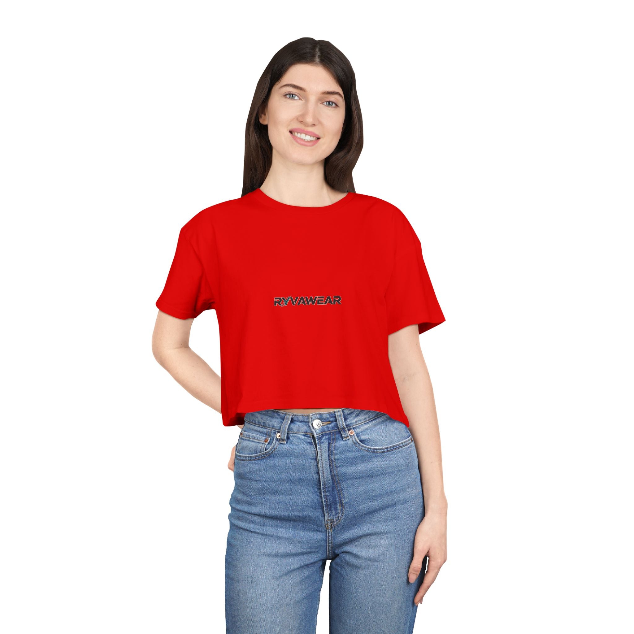 Women's Crop Tee – Minimal 'RYYAWEAR' Logo Crop Top