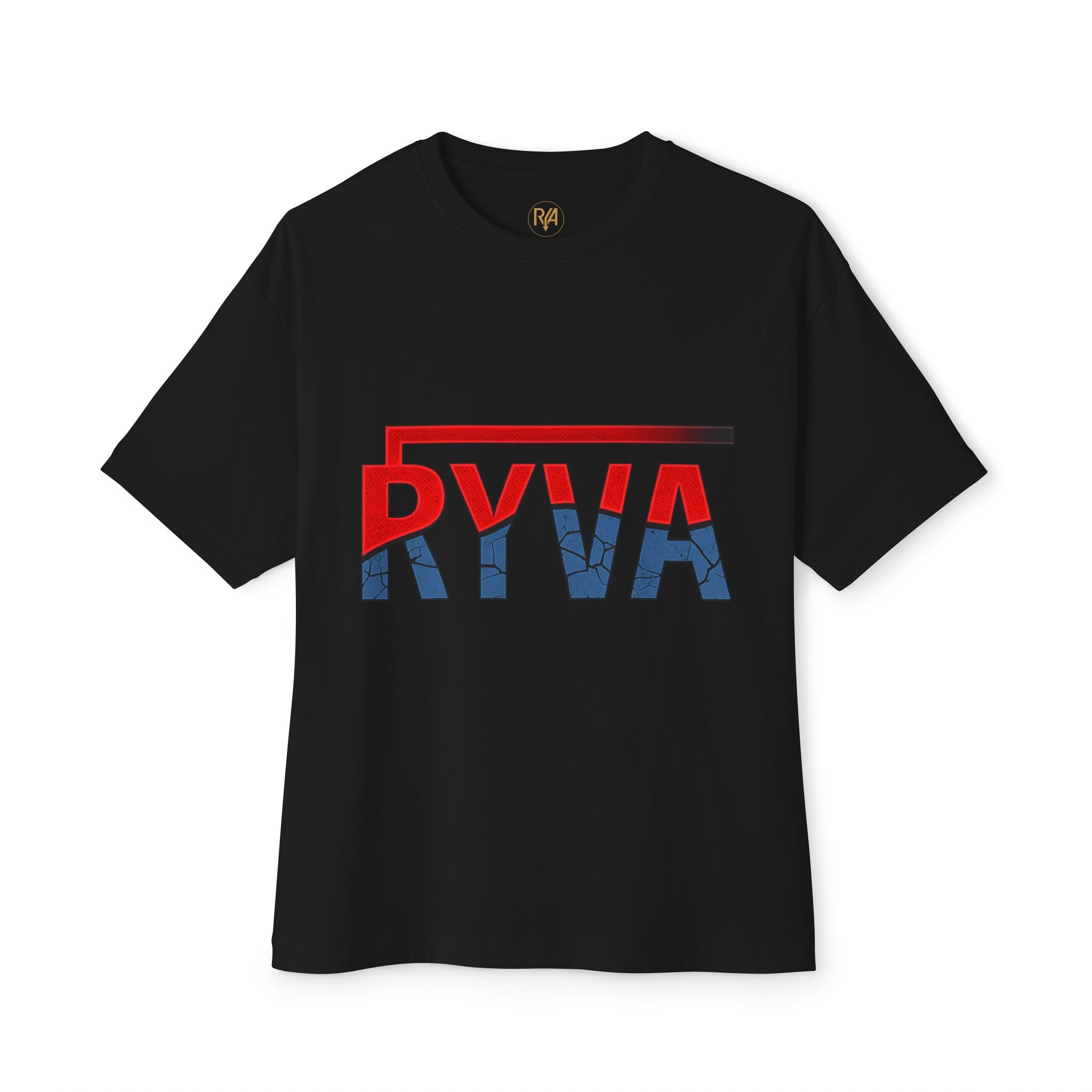 RYVA Graphic Tee — Vintage Red & Blue Logo Boxy Shirt
