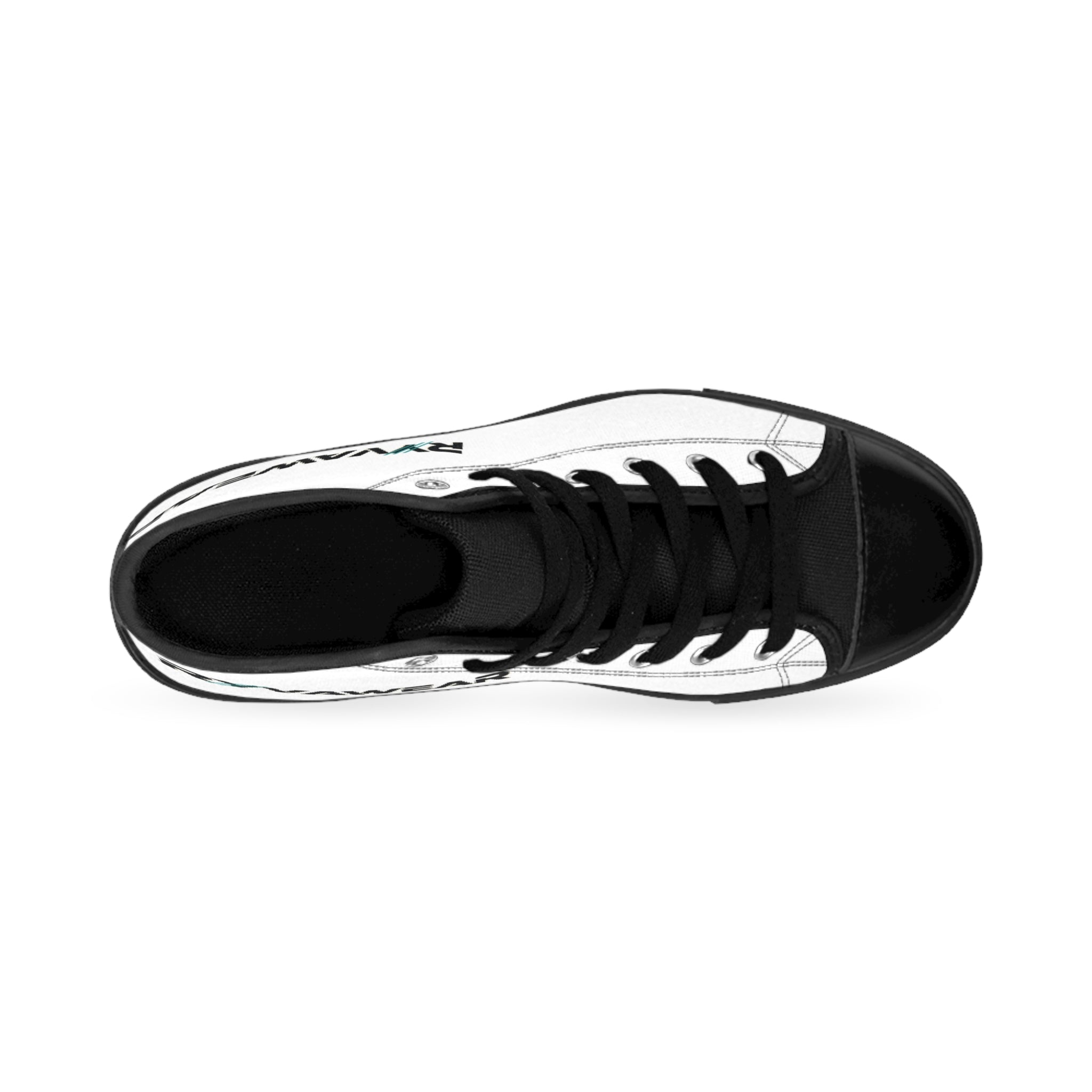 Women's High-Top Logo Sneakers — Classic White & Black Casual Canvas Shoes