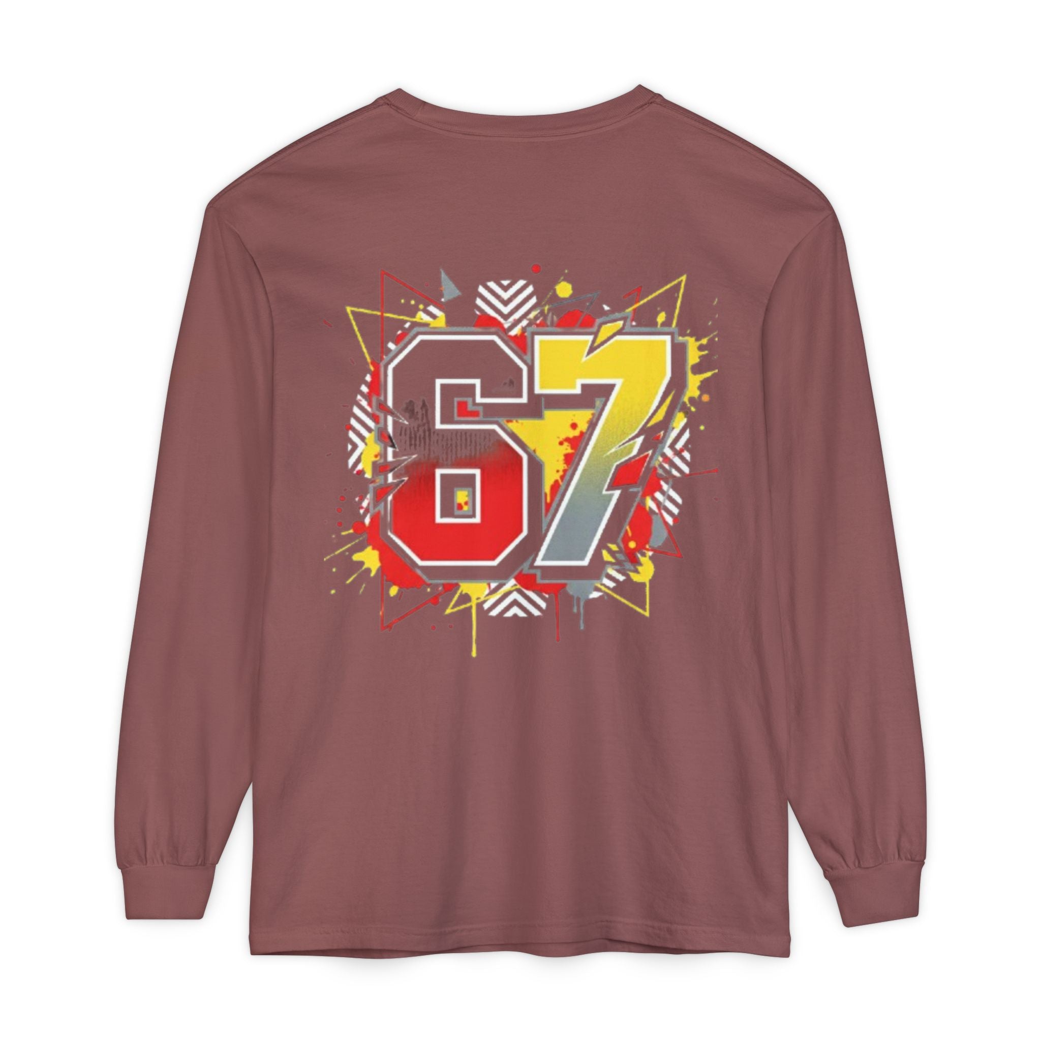 67 Graphic Long Sleeve Tee — Retro Racing Number Back Print