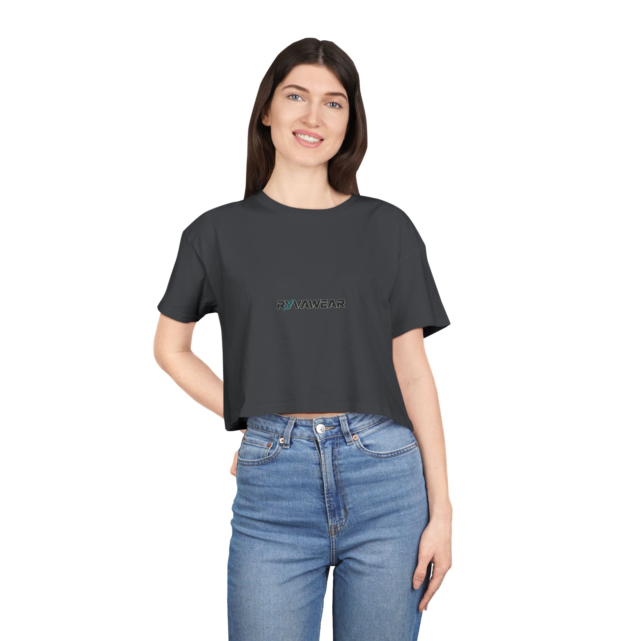 Women's Crop Tee – Minimal 'RYYAWEAR' Logo Crop Top