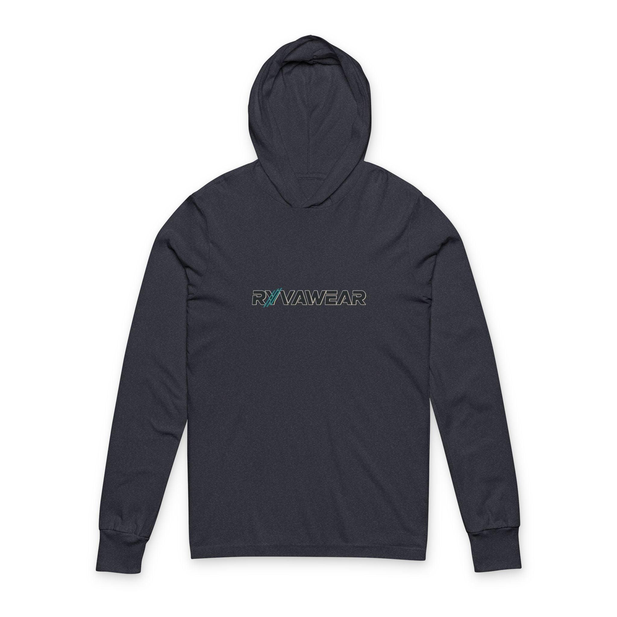 RVVAWEAR Hooded Long Sleeve Tee — Minimal Logo Lightweight Hoodie Tee