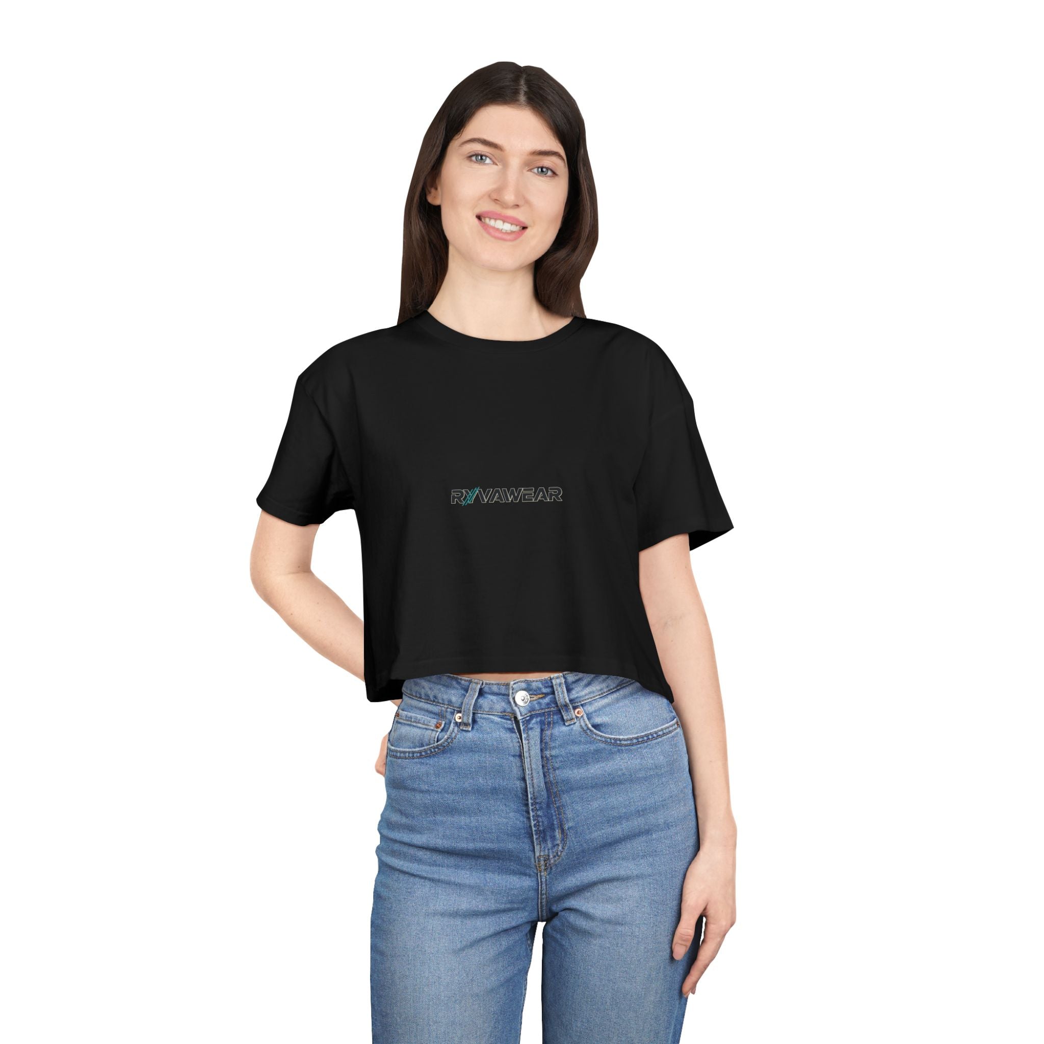 Women's Crop Tee – Minimal 'RYYAWEAR' Logo Crop Top