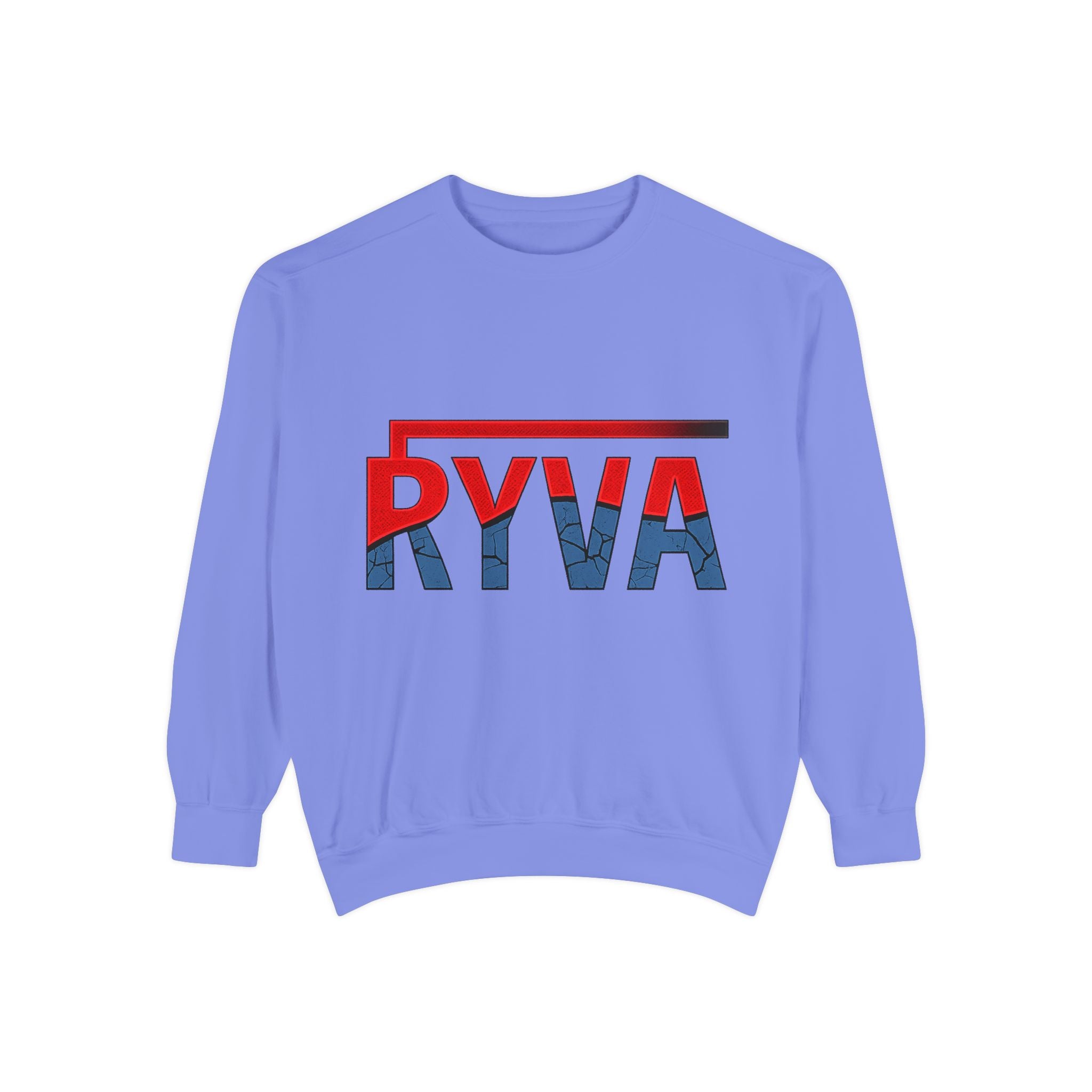 RYVA Logo Sweatshirt — Vintage Red & Blue Graphic Crewneck
