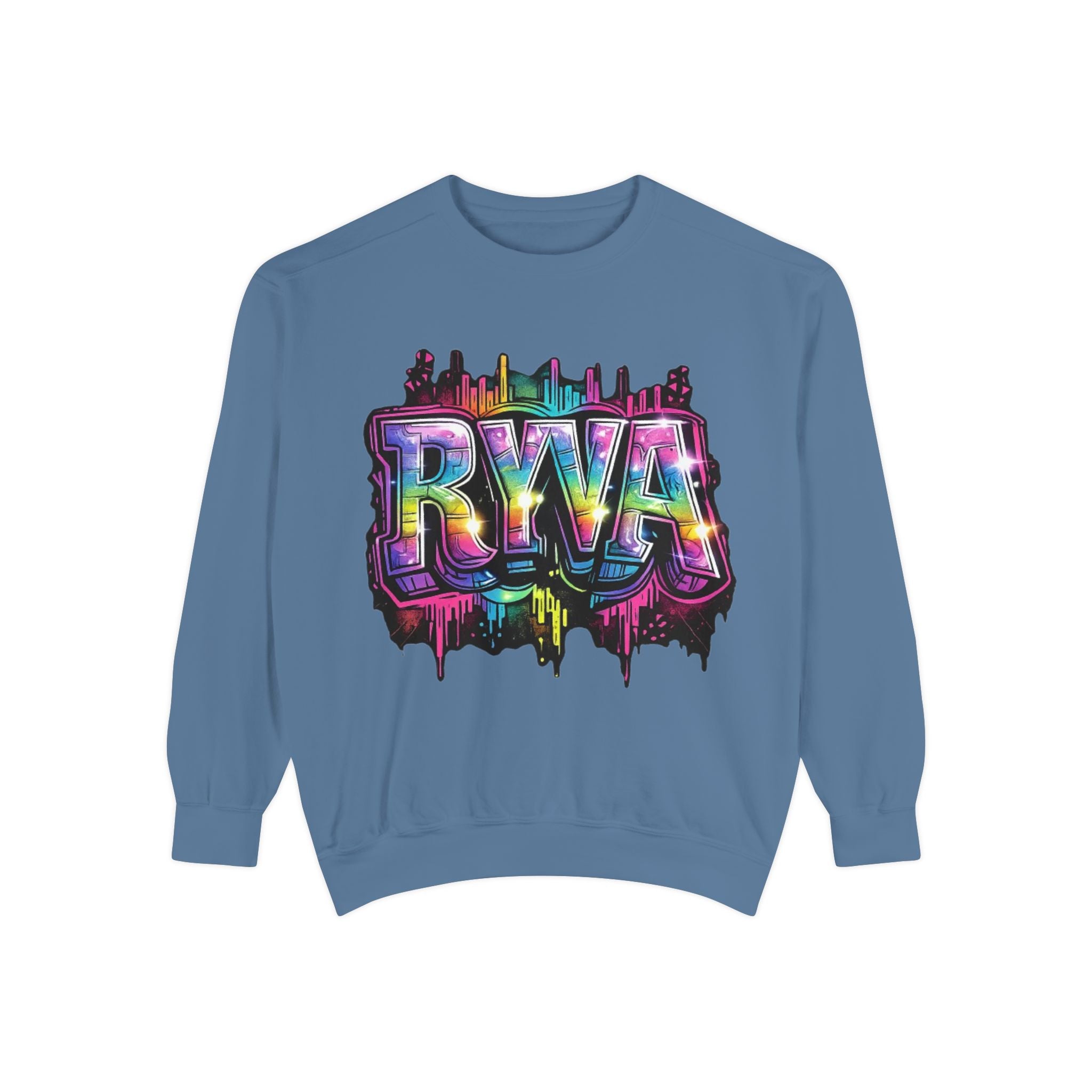 RVA Rainbow Graffiti Sweatshirt — Vibrant Richmond City Pullover