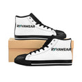 Women's High-Top Logo Sneakers — Classic White & Black Casual Canvas Shoes