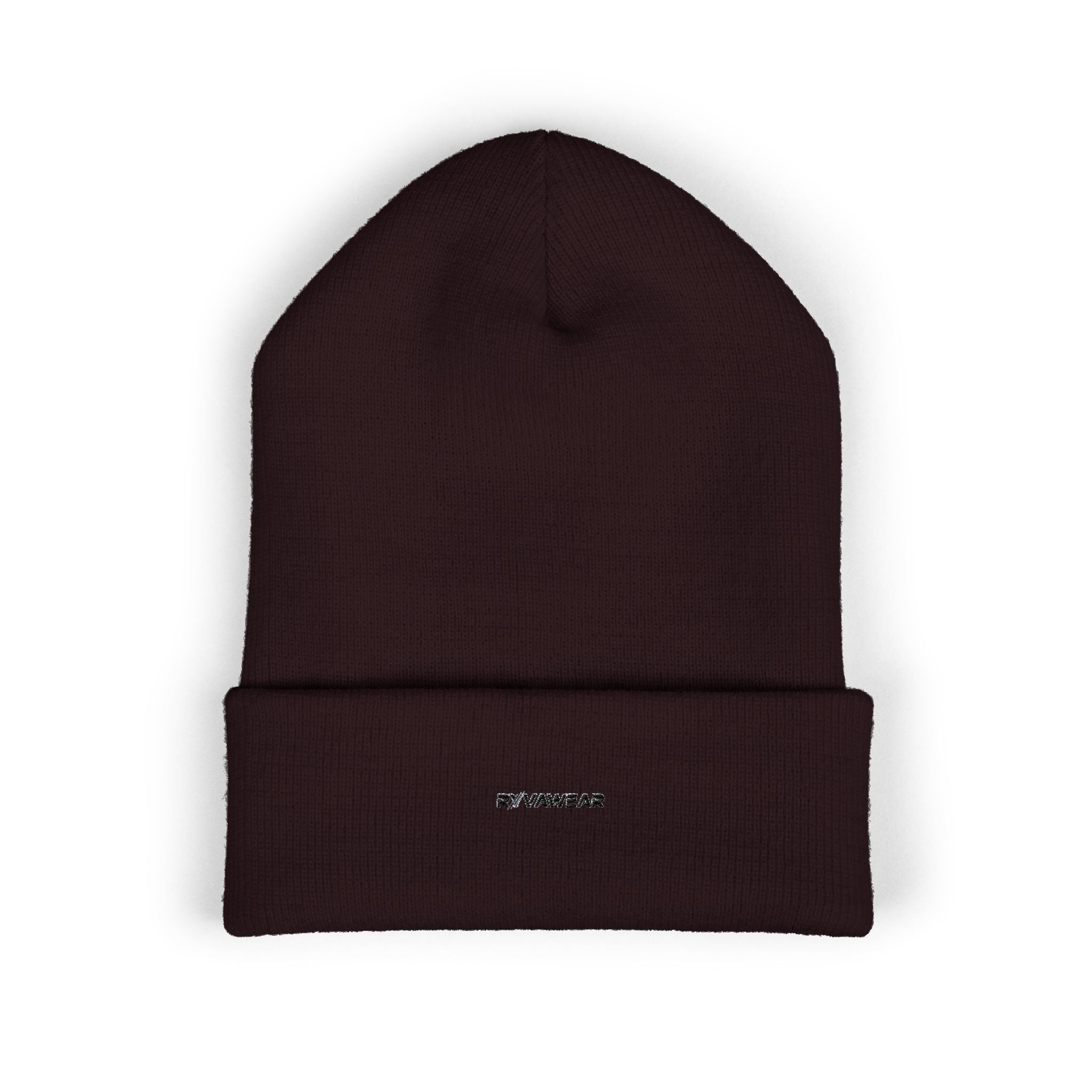 Embroidered Classic Cuffed Beanie — Minimal Logo Knit Hat