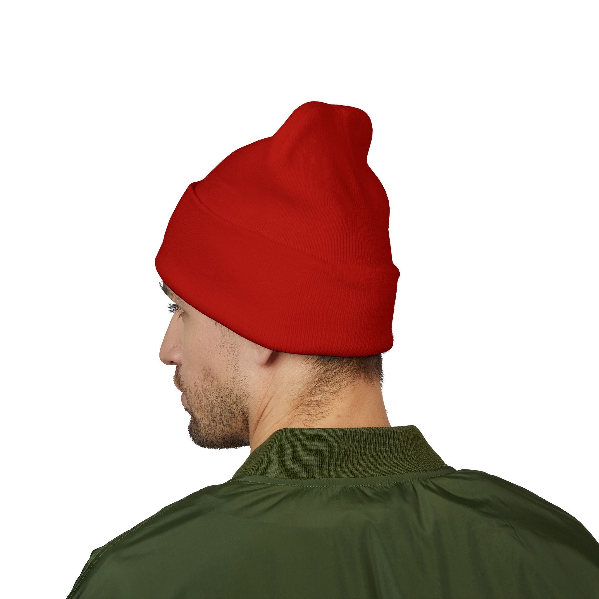 Embroidered Classic Cuffed Beanie — Minimal Logo Knit Hat