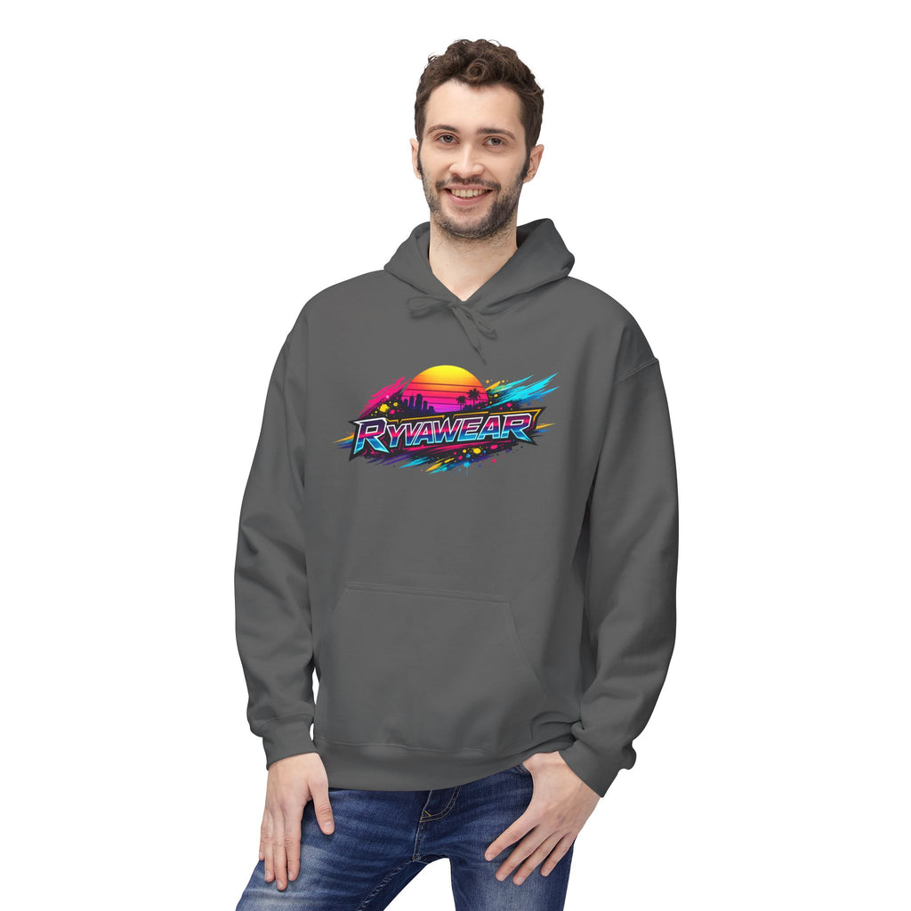 Retro Sunset 'Power Core' Hoodie — 80s Vaporwave Graphic Sweatshirt
