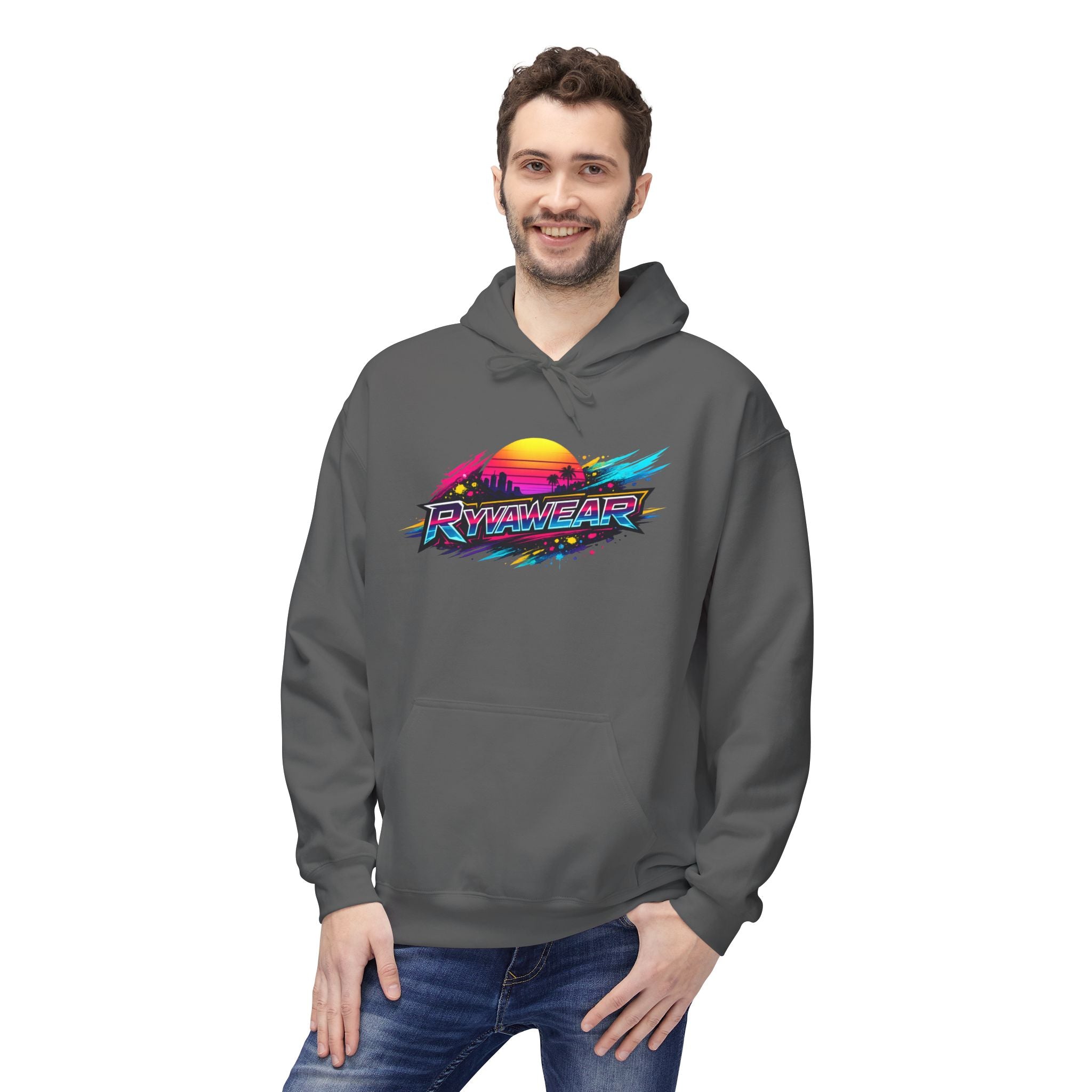 Retro Sunset 'Power Core' Hoodie — 80s Vaporwave Graphic Sweatshirt