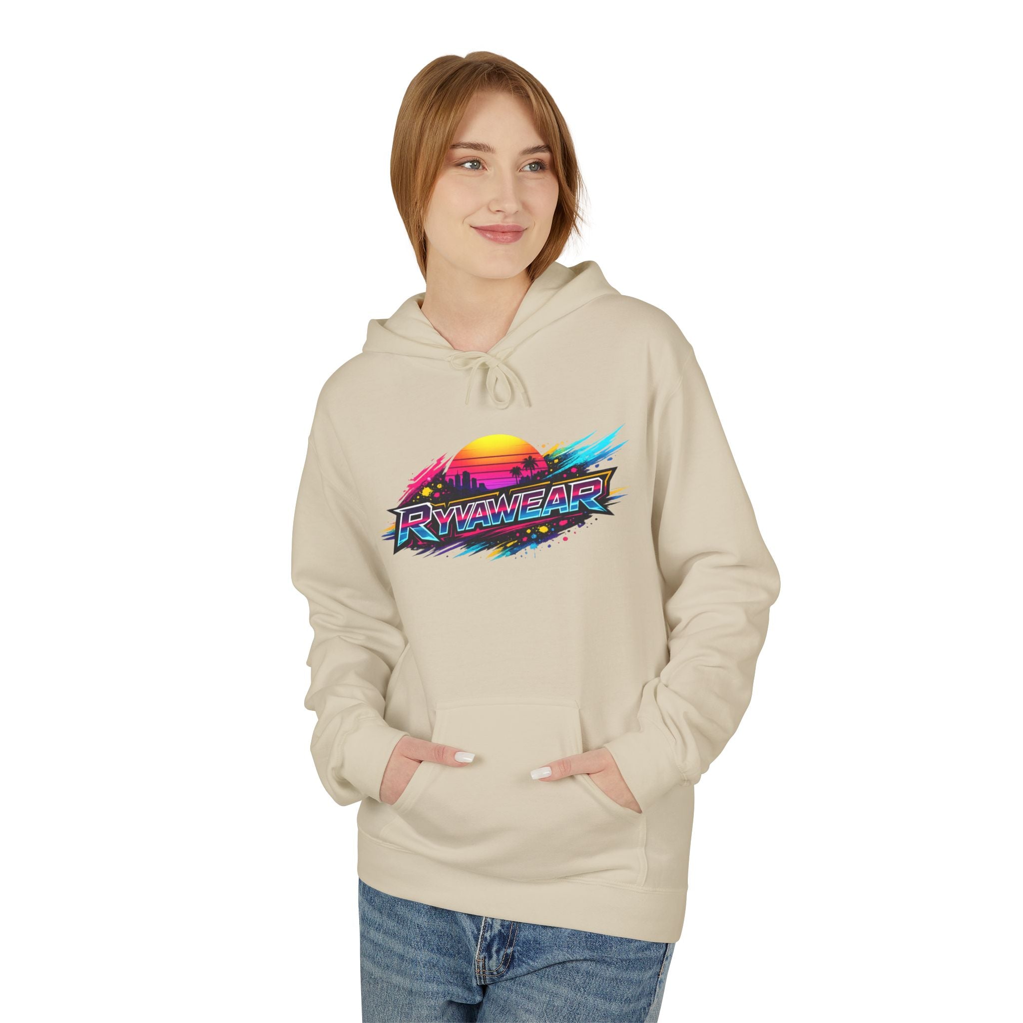 Retro Sunset 'Power Core' Hoodie — 80s Vaporwave Graphic Sweatshirt