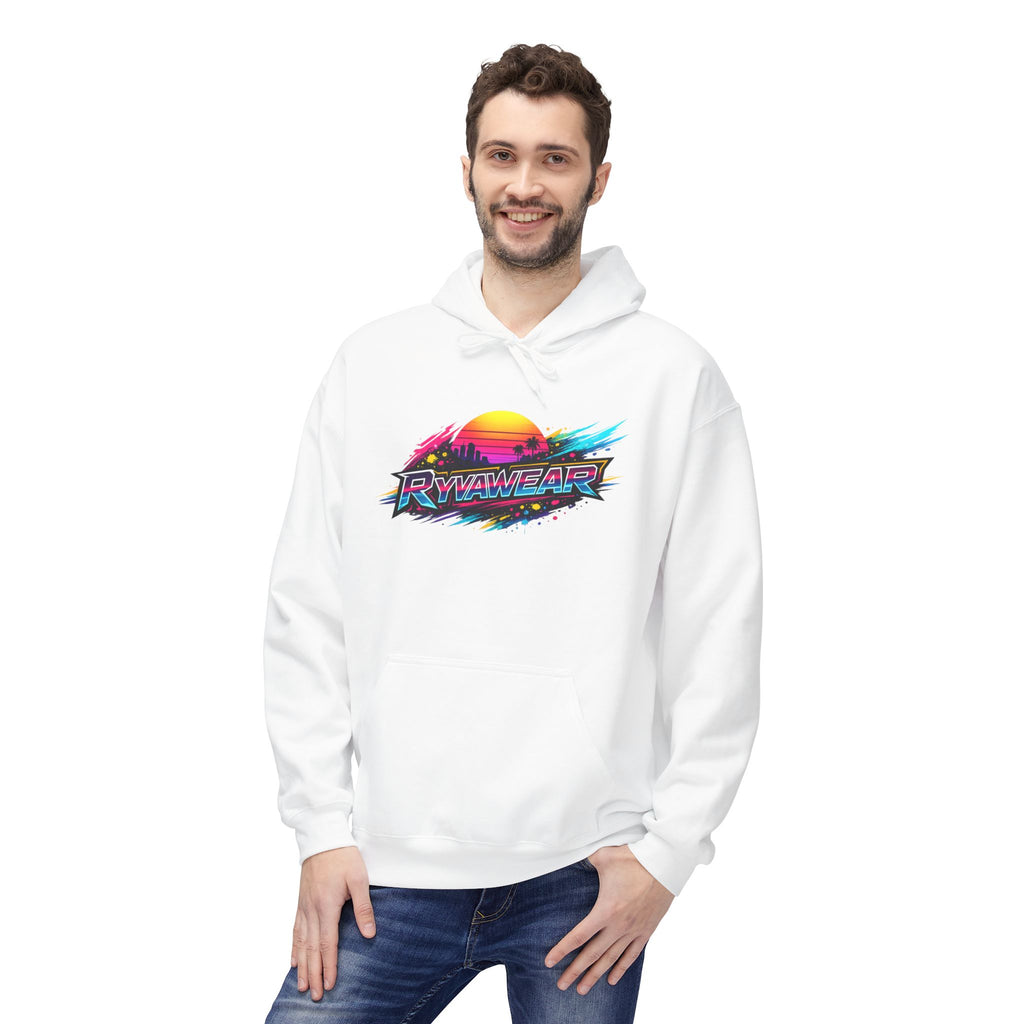 Retro Sunset 'Power Core' Hoodie — 80s Vaporwave Graphic Sweatshirt