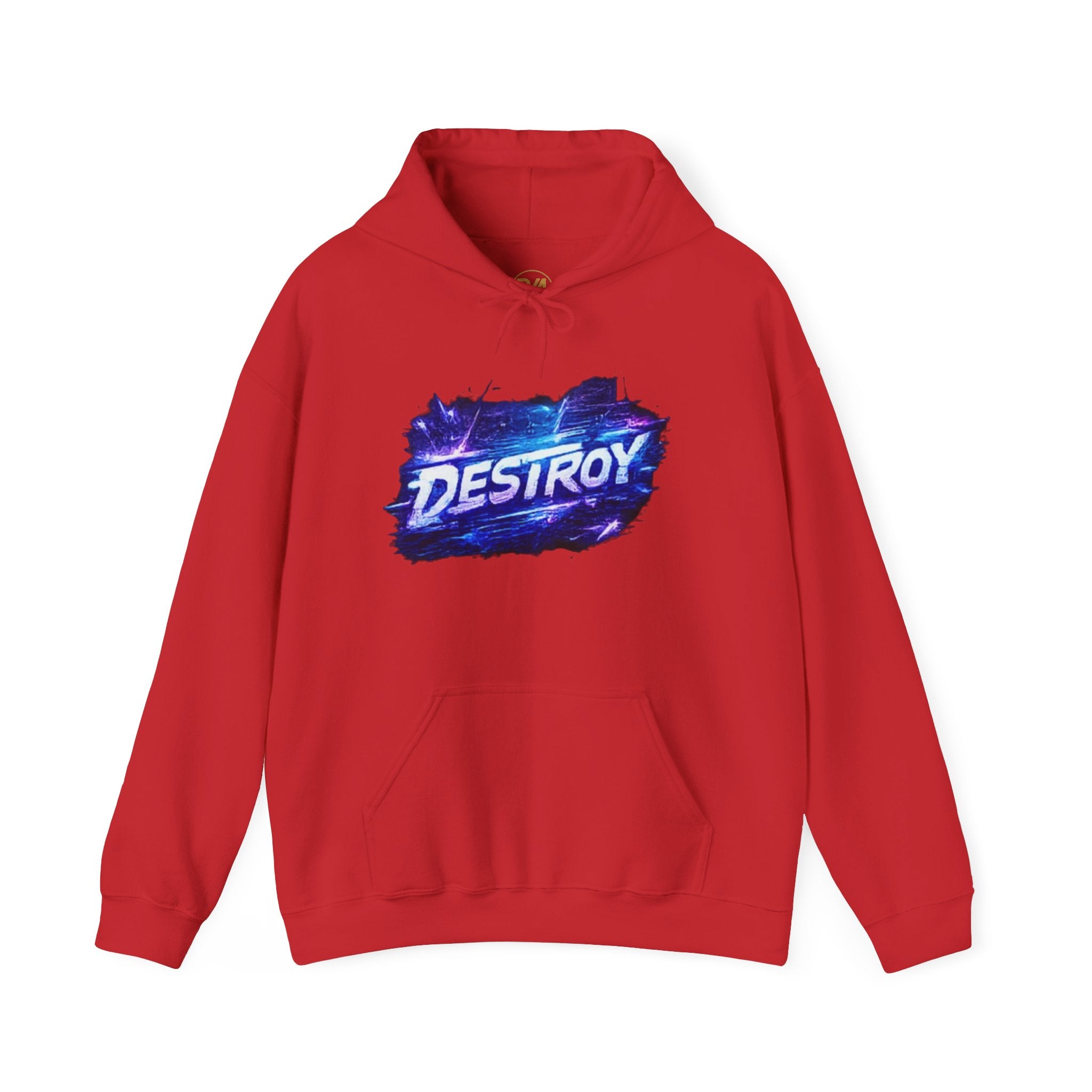 Destroy Graphic Hoodie - Retro Cosmic Brushstroke Pullover